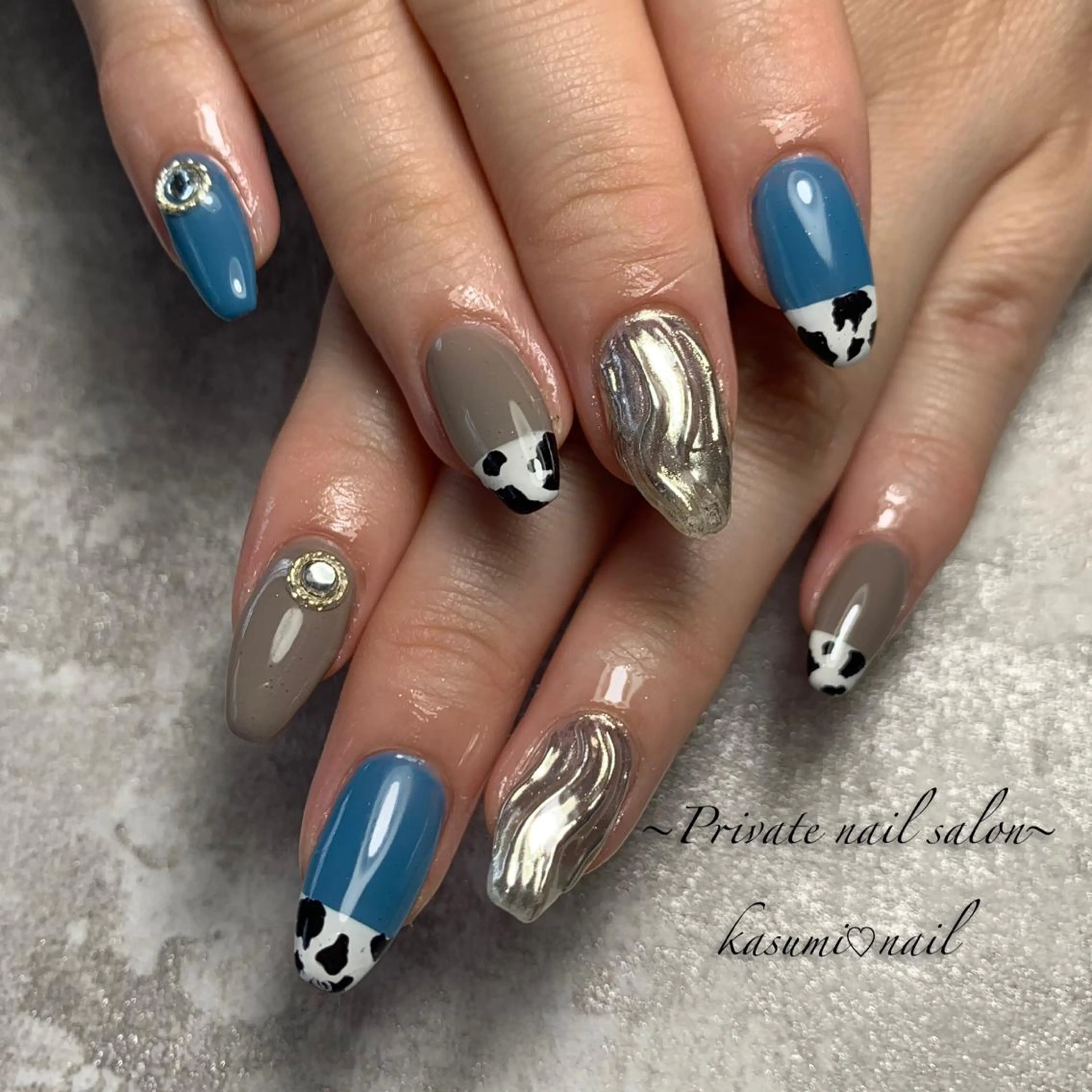 ネイル マグネットネイル ミラーネイル ニュアンスネイル 春ネイル KASUMI♡ Nailのネイルデザイン