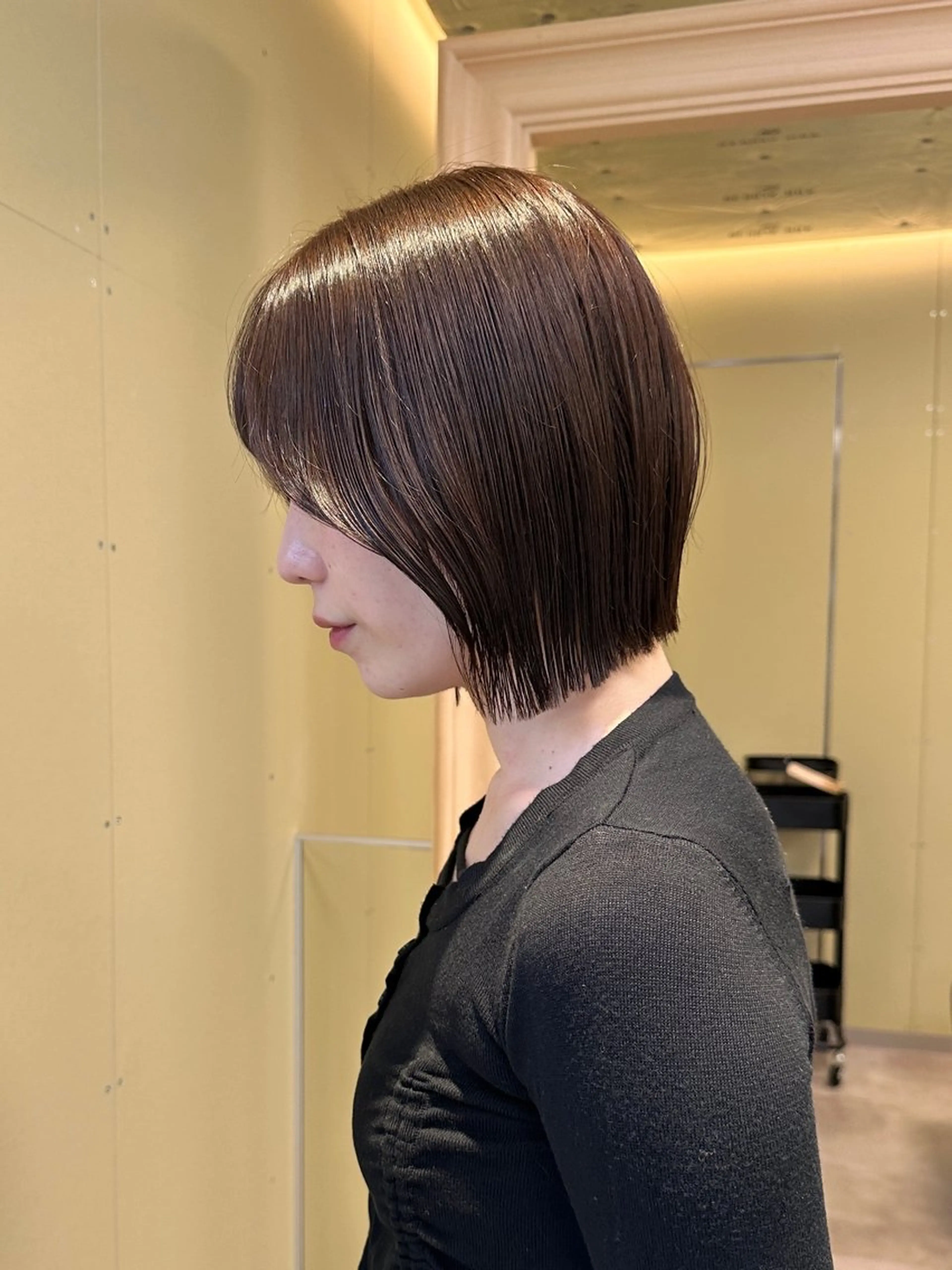 ミディアム カット ヘアカラー ボブ/ぱつっとボブ/ 谷口 海星のヘアスタイル
