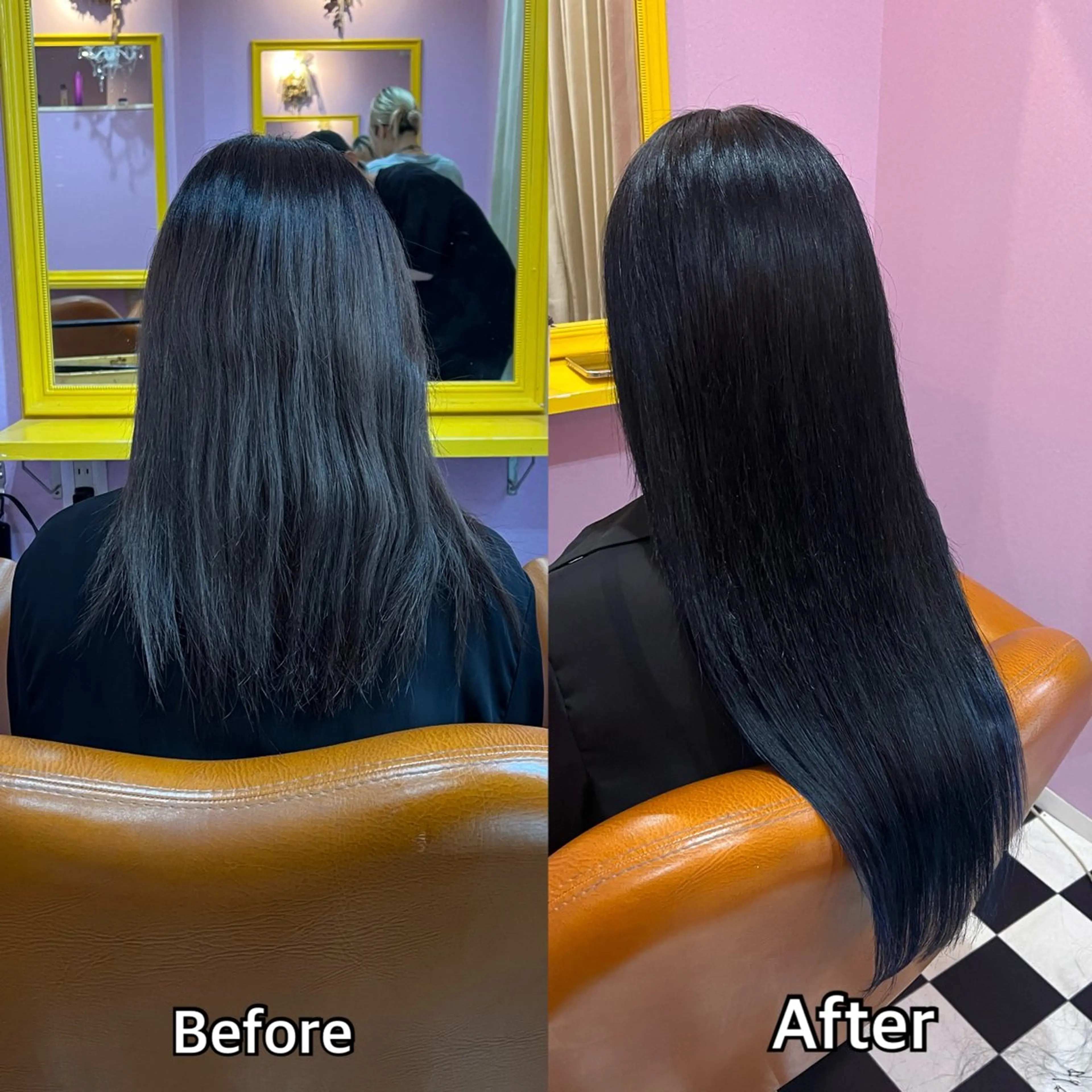 ロング シール＋ちび編み込み エクステ梅田🐨のヘアスタイル