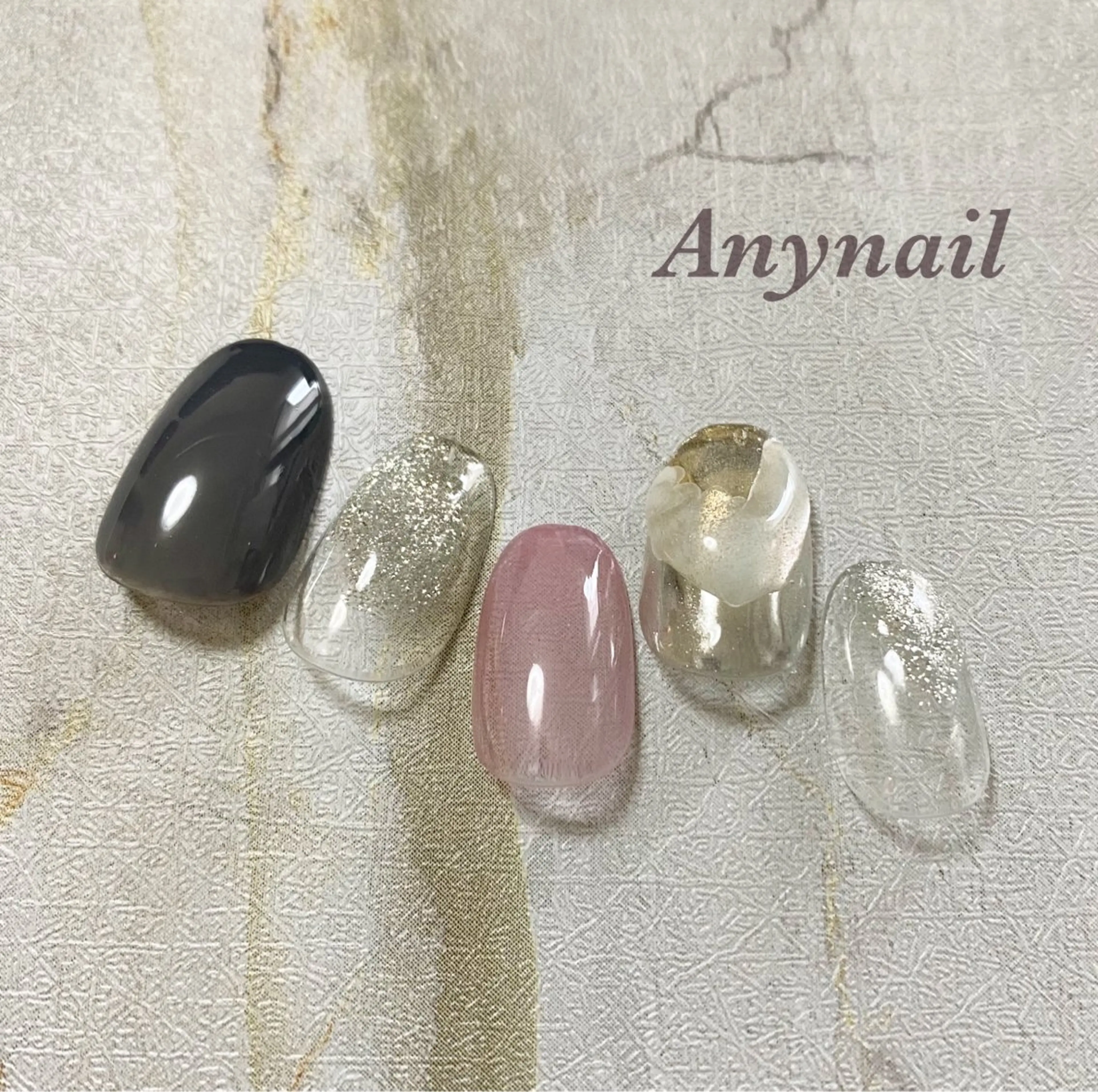 ネイル ブルー クリアネイル マグネットネイル ミラーネイル ニュアンスネイル ハンドネイル 岩澤 恵子のネイルデザイン