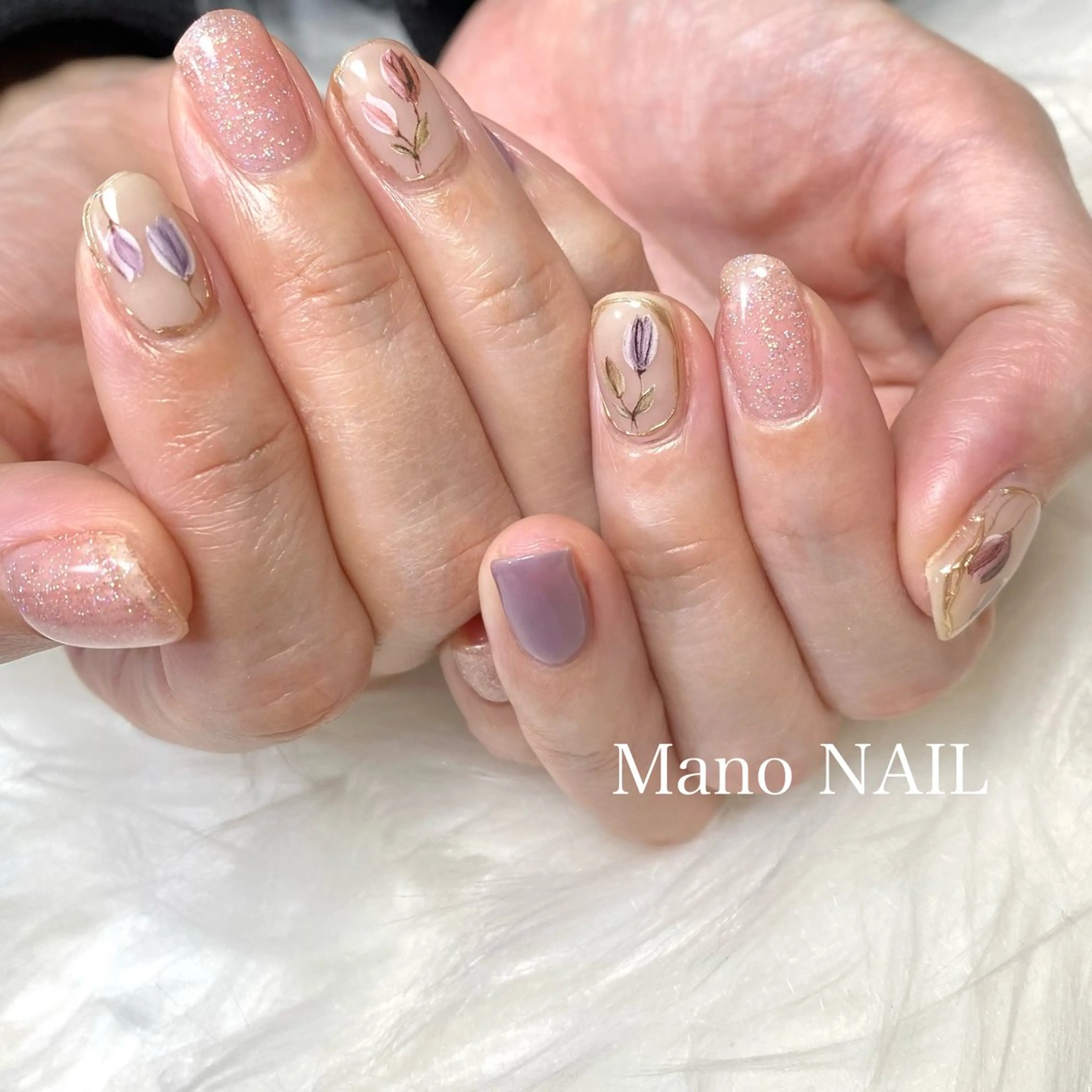 ネイル フラッシュネイル ラメ(グリッター) Mano NAILのネイルデザイン
