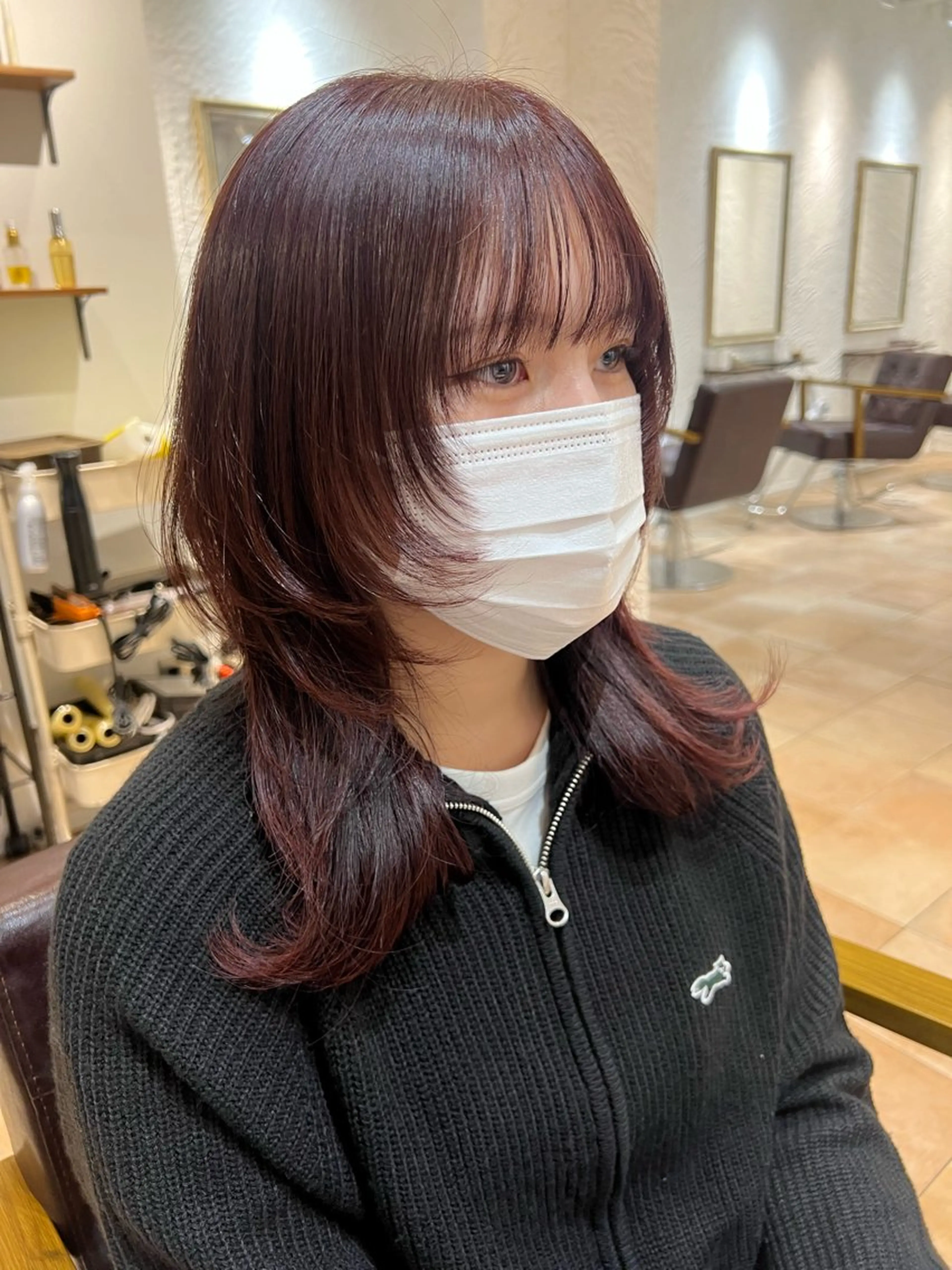 セミロング カラー 🥀韓国ヘア🥀 宮津真菜のヘアスタイル