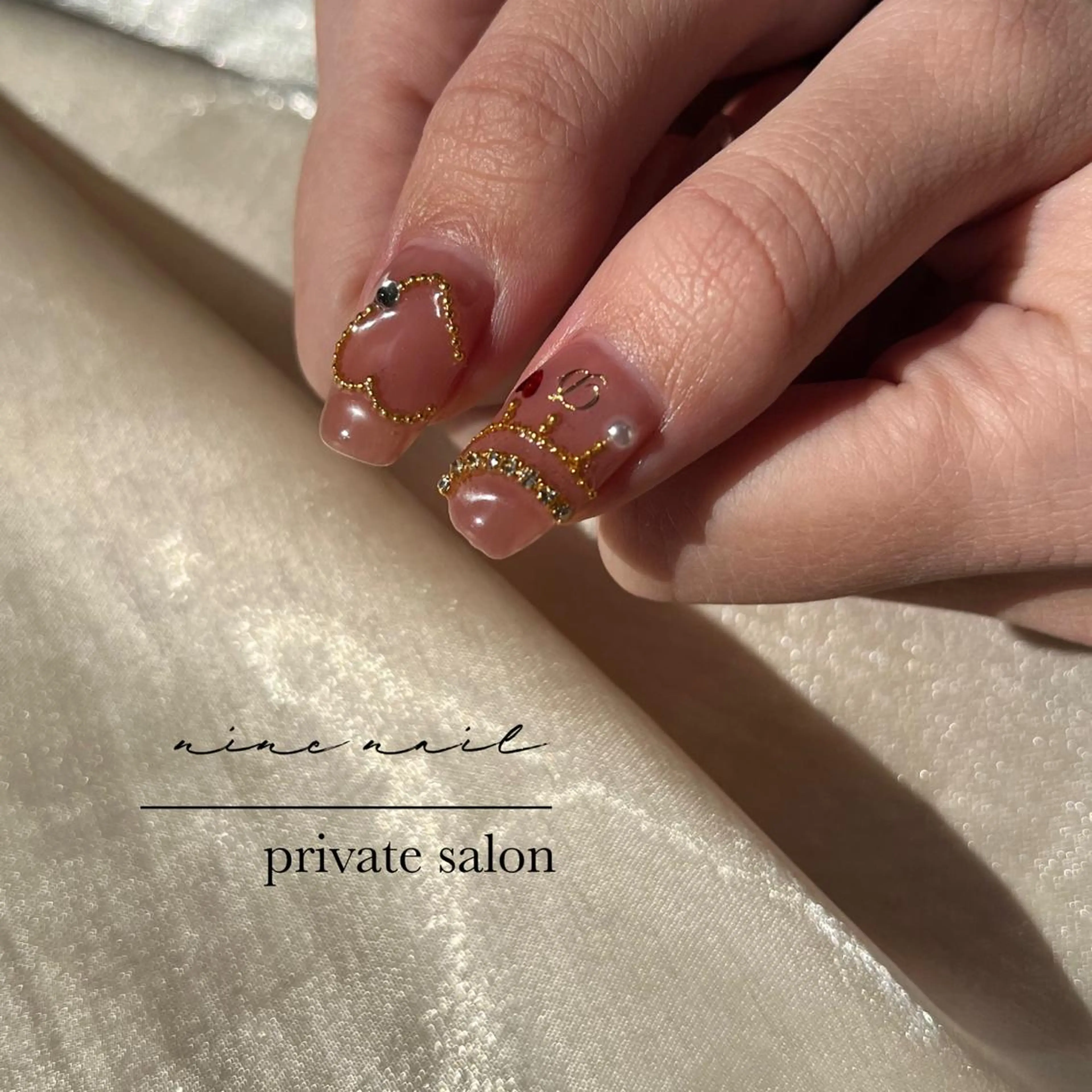 ネイル ハート ワンカラーネイル ワンホンネイル nine nailのネイルデザイン