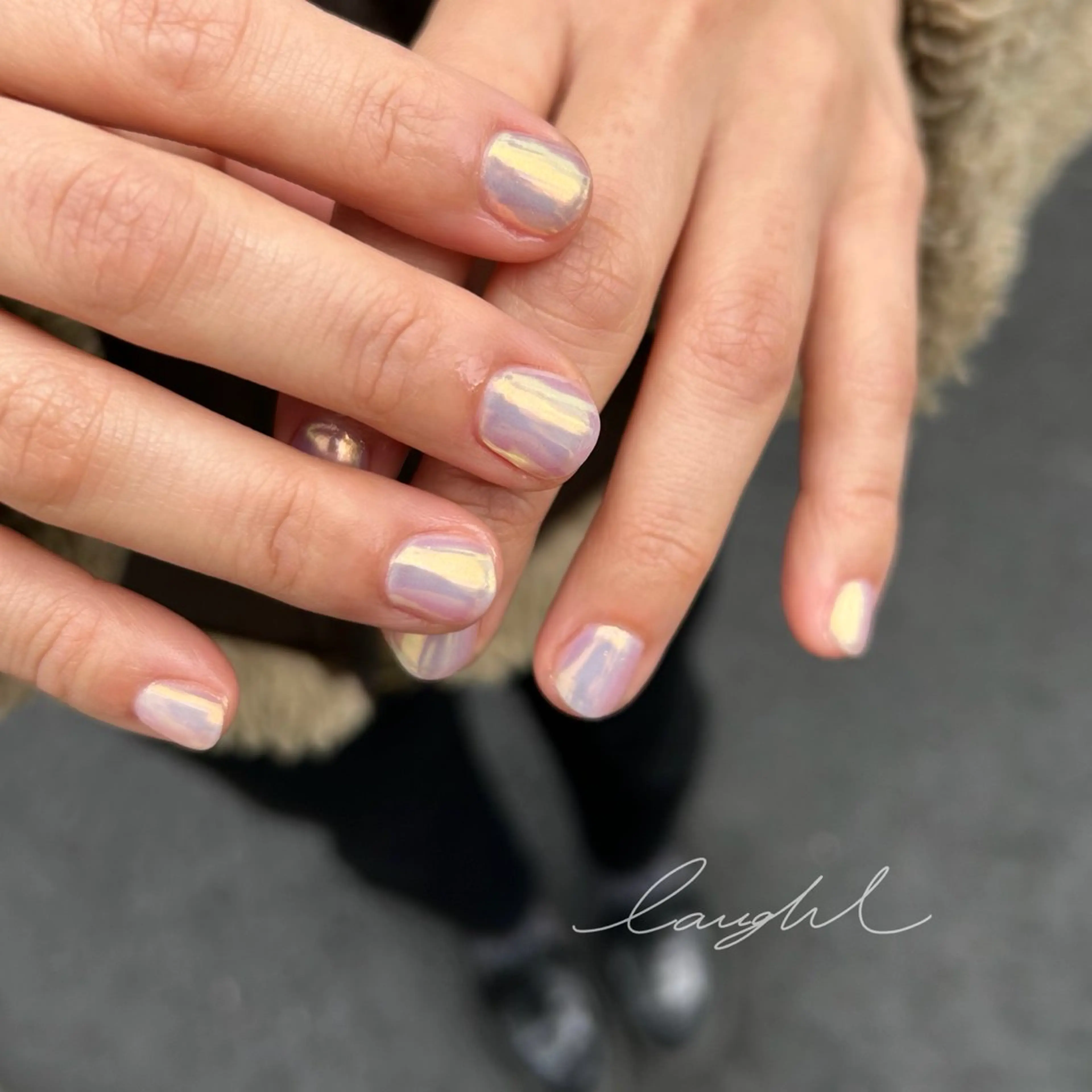 ネイル オーロラネイル ワンカラーネイル Yumi 広尾|恵比寿ネイルのネイルデザイン