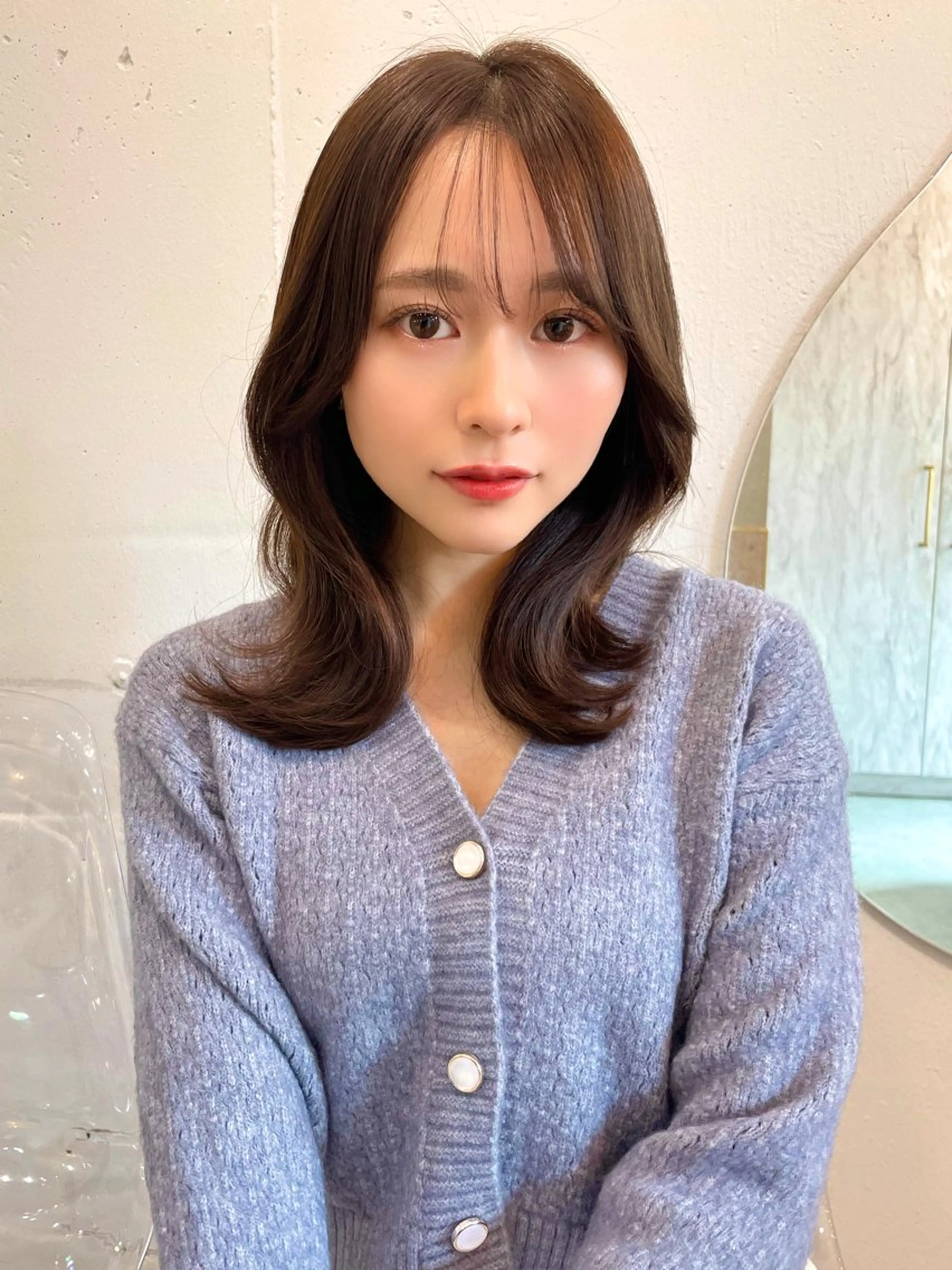 ミディアム カラー ベージュカラー ブリーチ 透明感カラー グレージュ インナーカラー カット トリートメント 韓国ヘア🤍顔周り/ 髪質改善✨/林遼一郎のヘアスタイル