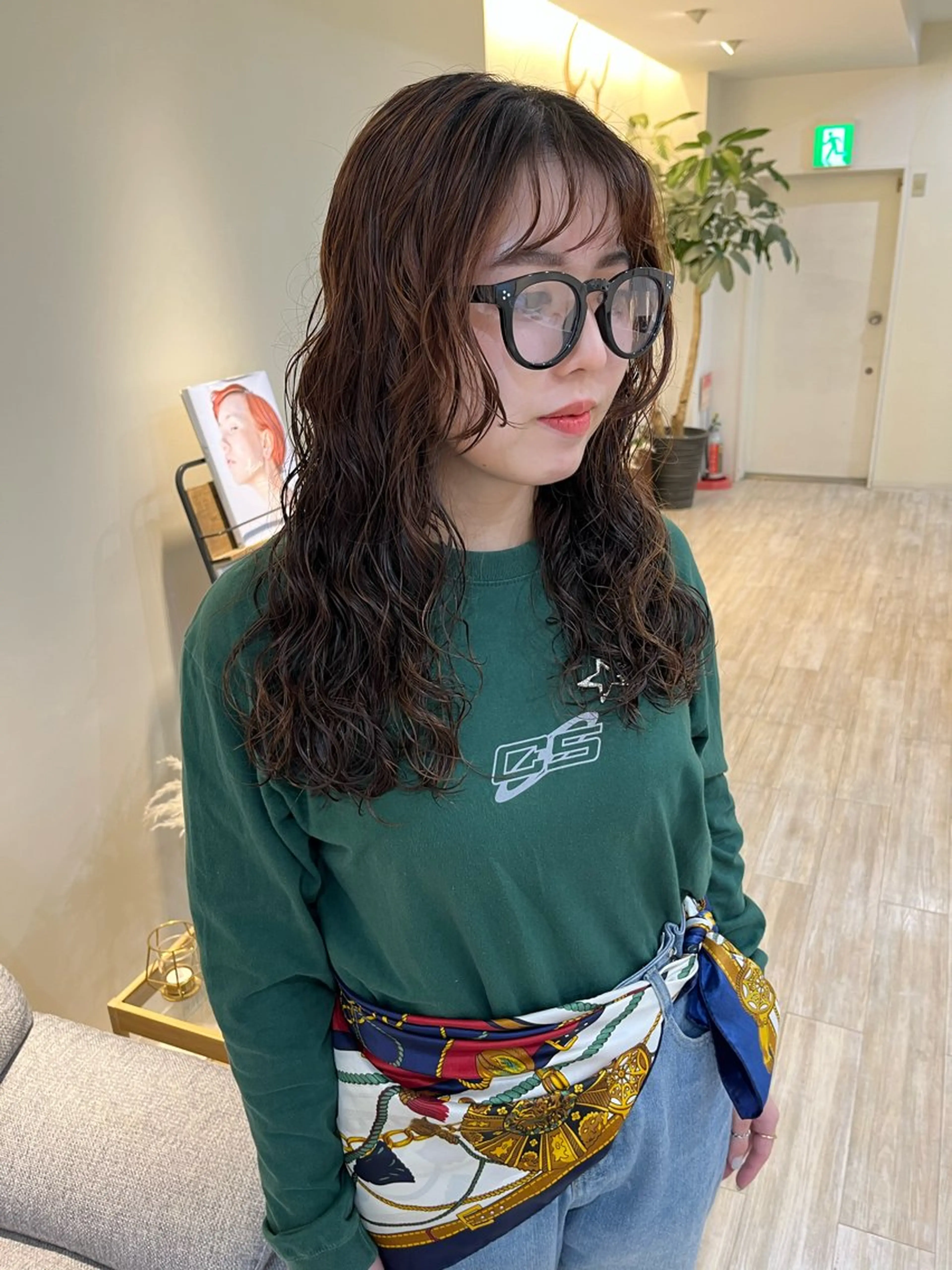 セミロング パーマ カット パーマ トリートメント つぼみ/パーマ ／レイヤー／ボブのヘアスタイル