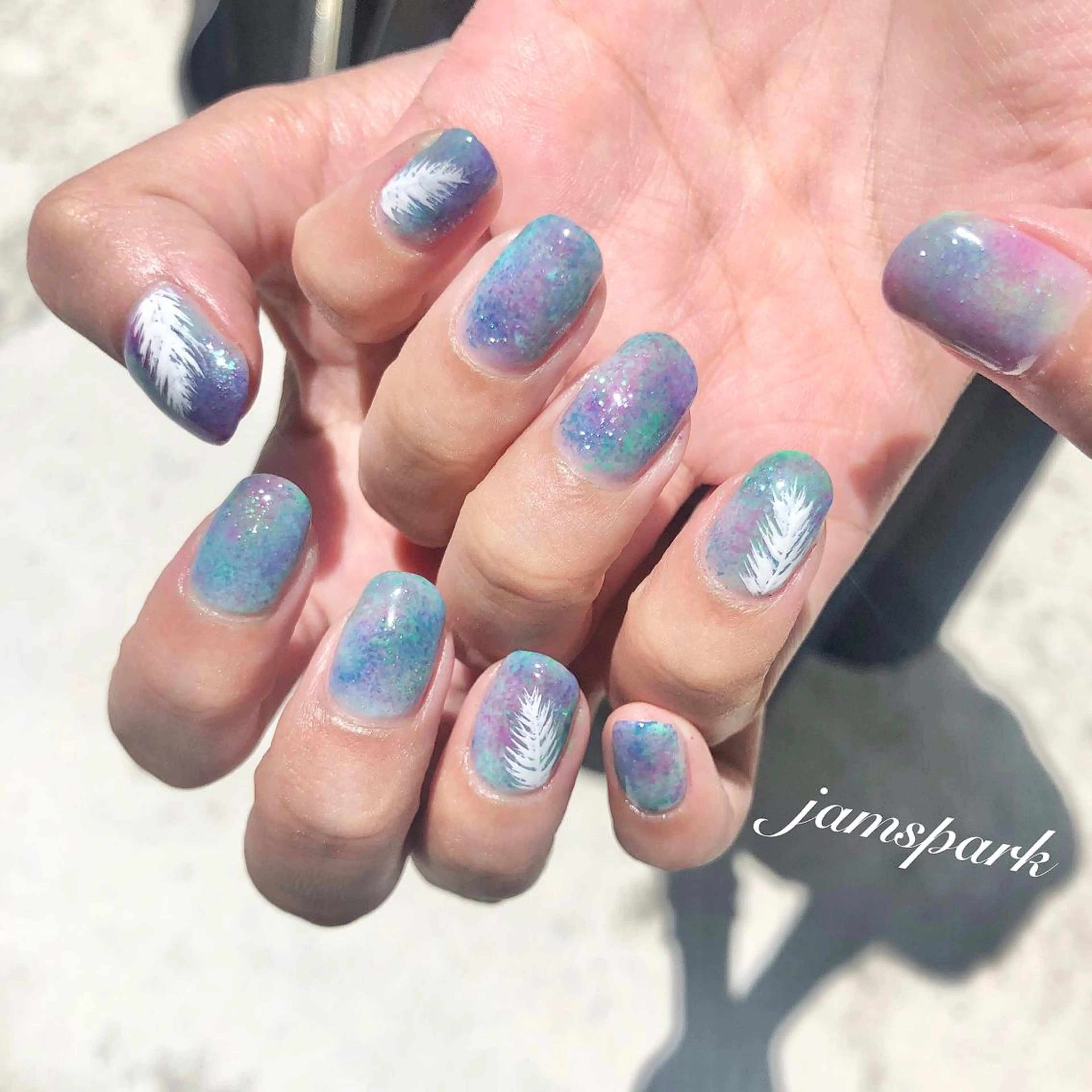 ネイル ニュアンスネイル 夏ネイル ハンドネイル jamspark ✨のネイルデザイン