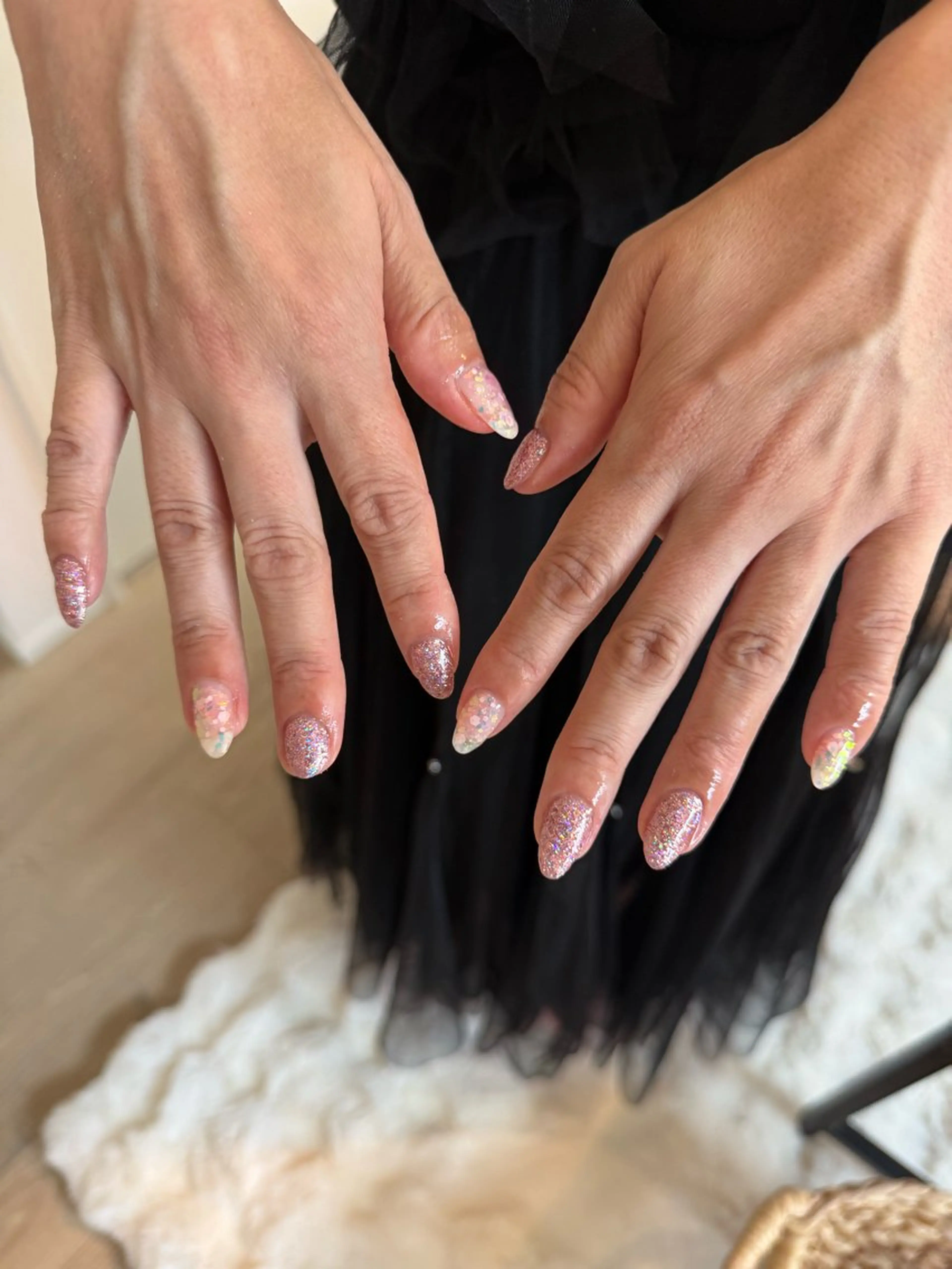 ネイル ホログラムネイル キラキラネイル ラメ(グリッター) ラメグラデーション ワンカラーネイル ハンドネイル nail salon Estelleのネイルデザイン