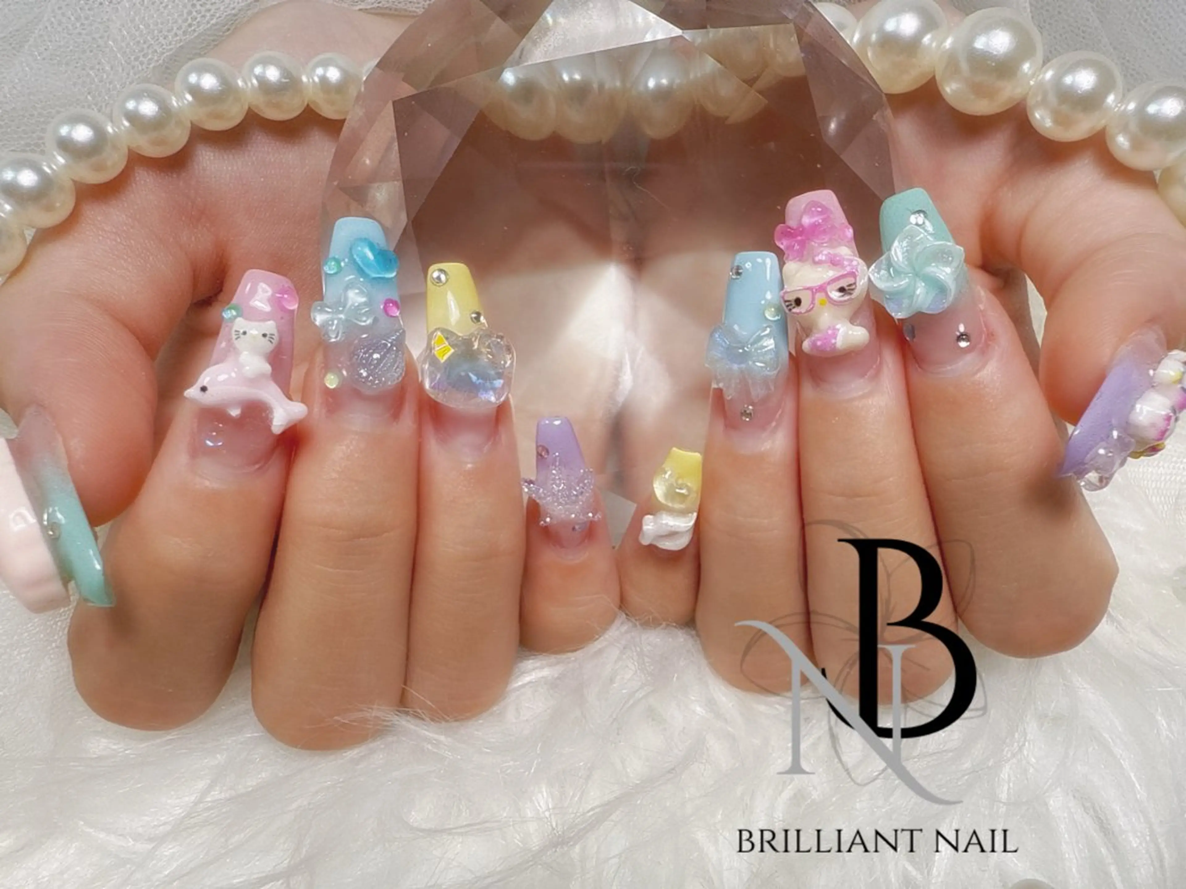 ロング ハンドネイル ハンドケア brilliant nail💎あやのネイルデザイン