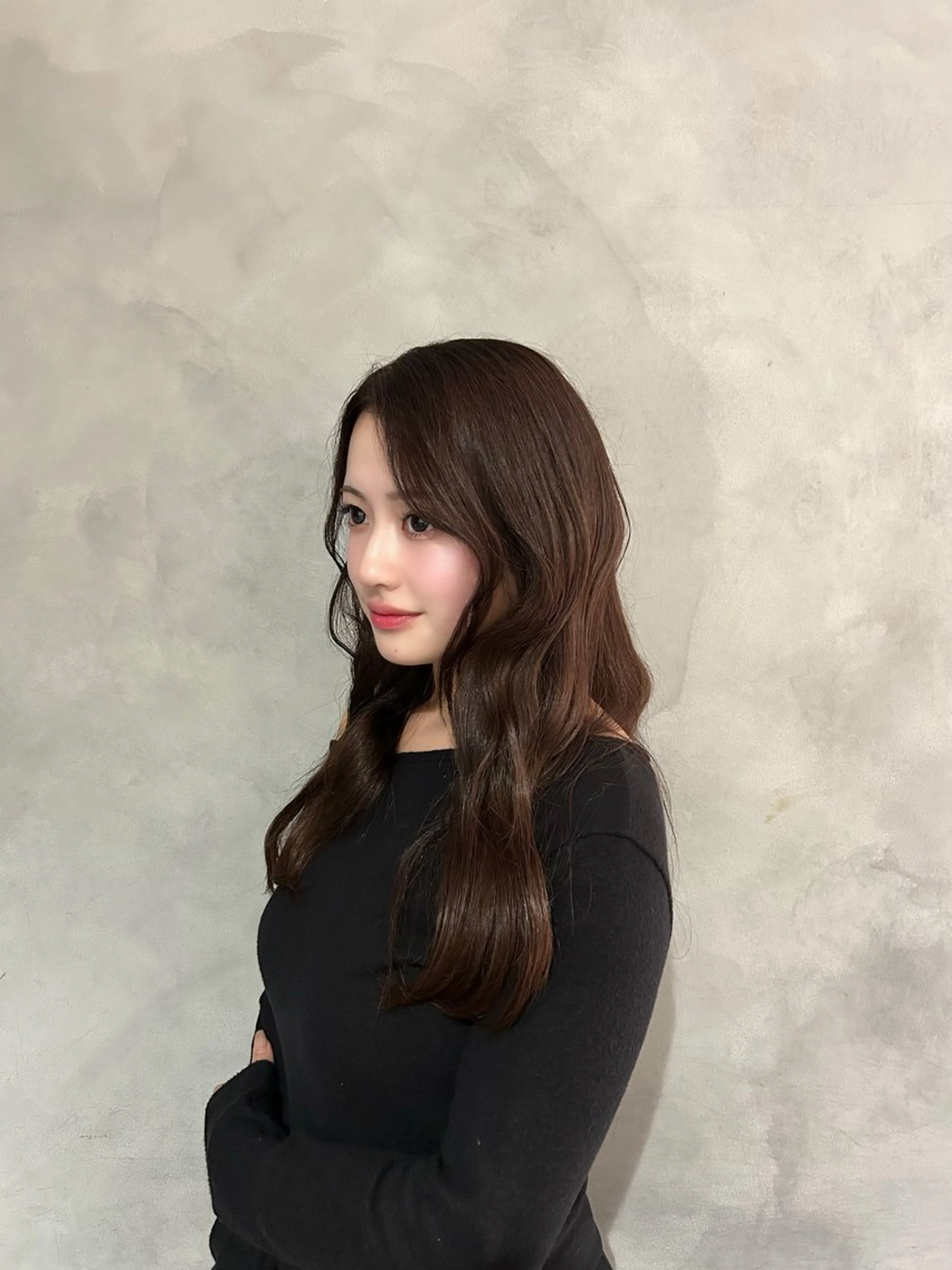 ロング カット ヘアカラー トリートメント 谷 亜澄のヘアスタイル