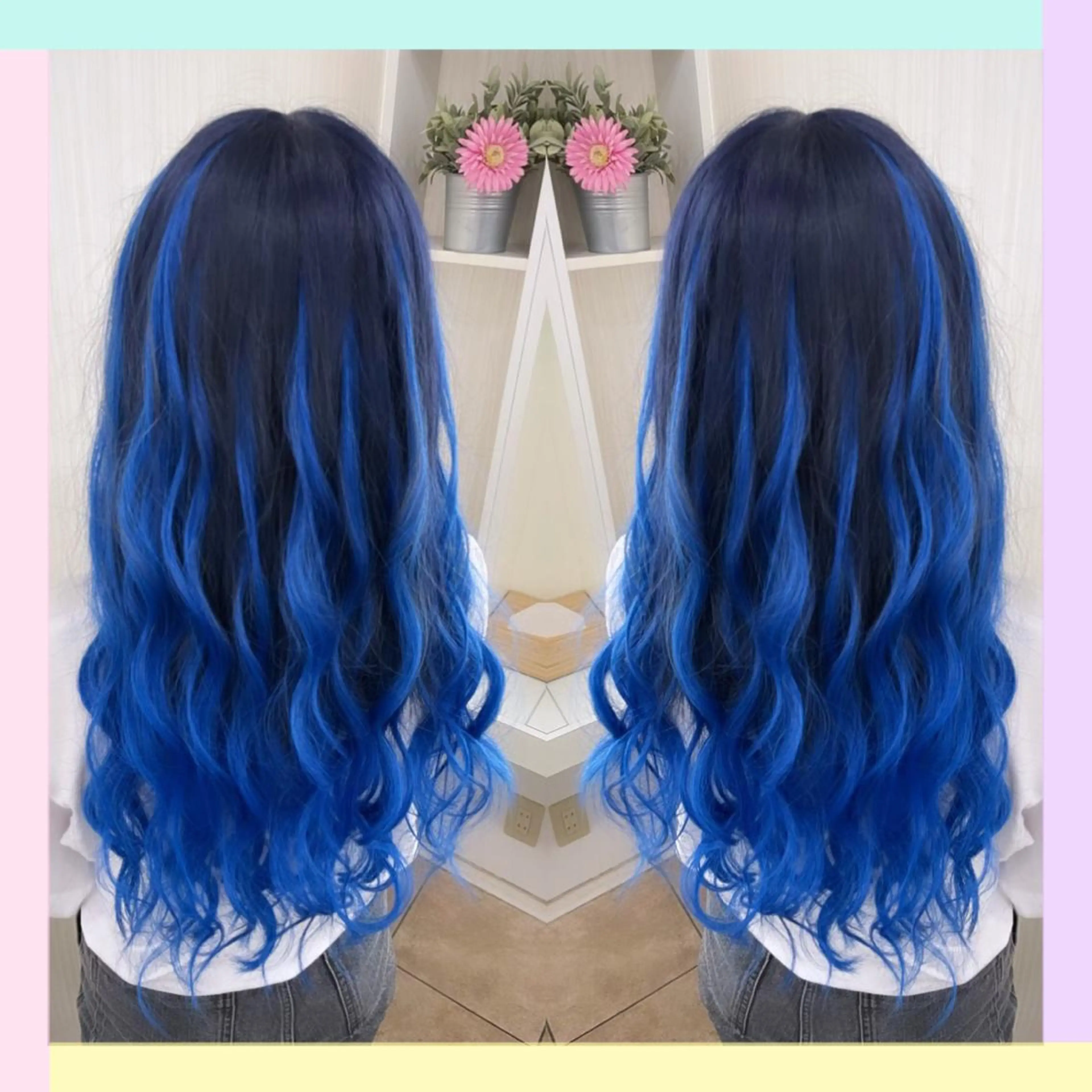 【🌺ハイトーン🌺】💓うる艶ブリーチ＋カラー+最高級人毛シールエクステ80本+内部補修トリートメントの写真