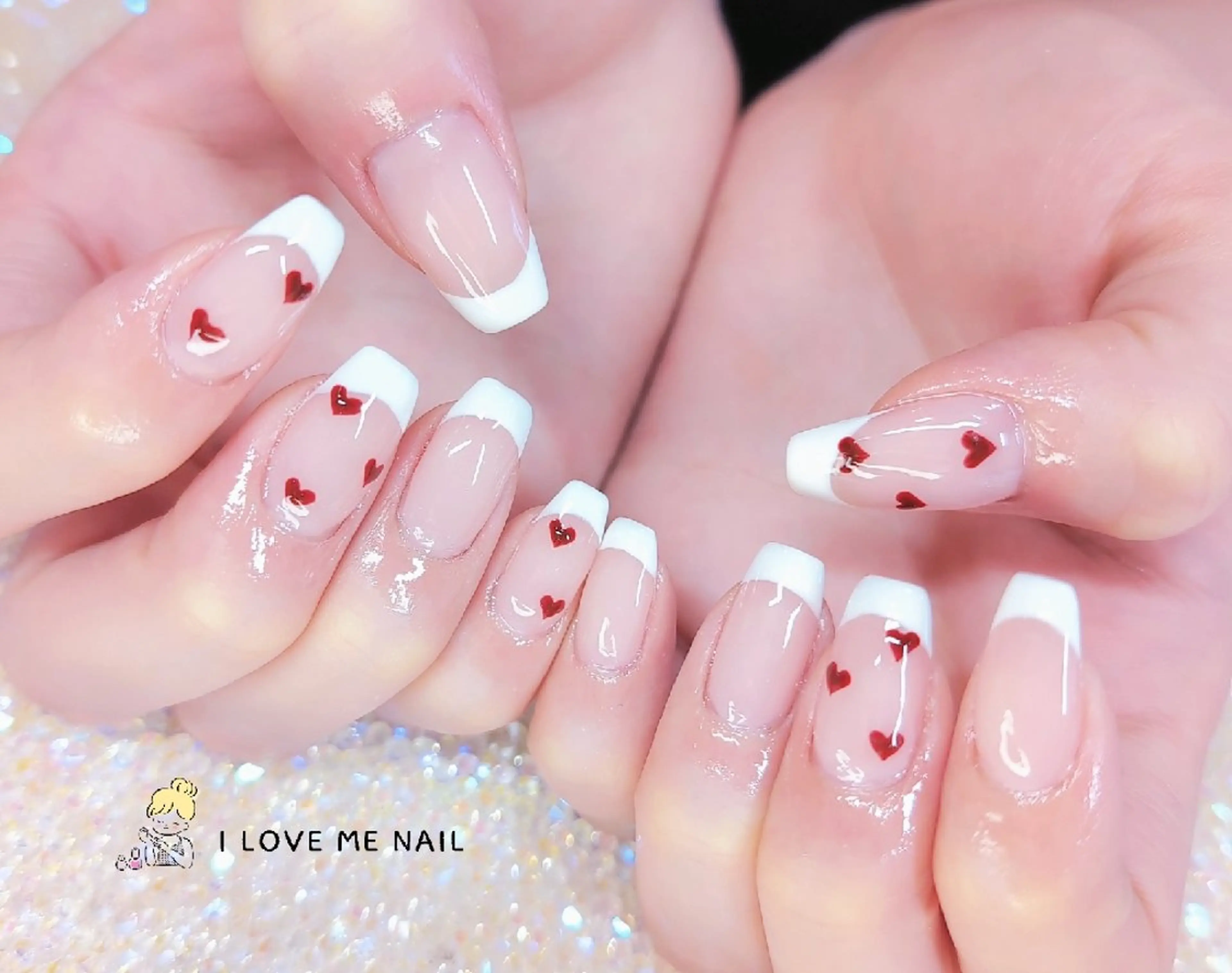 ネイル 長さ出し ハート 韓国ネイル マグネットネイル ニュアンスネイル ハンドネイル I LOVE ME NAIL.。.:*♡のネイルデザイン