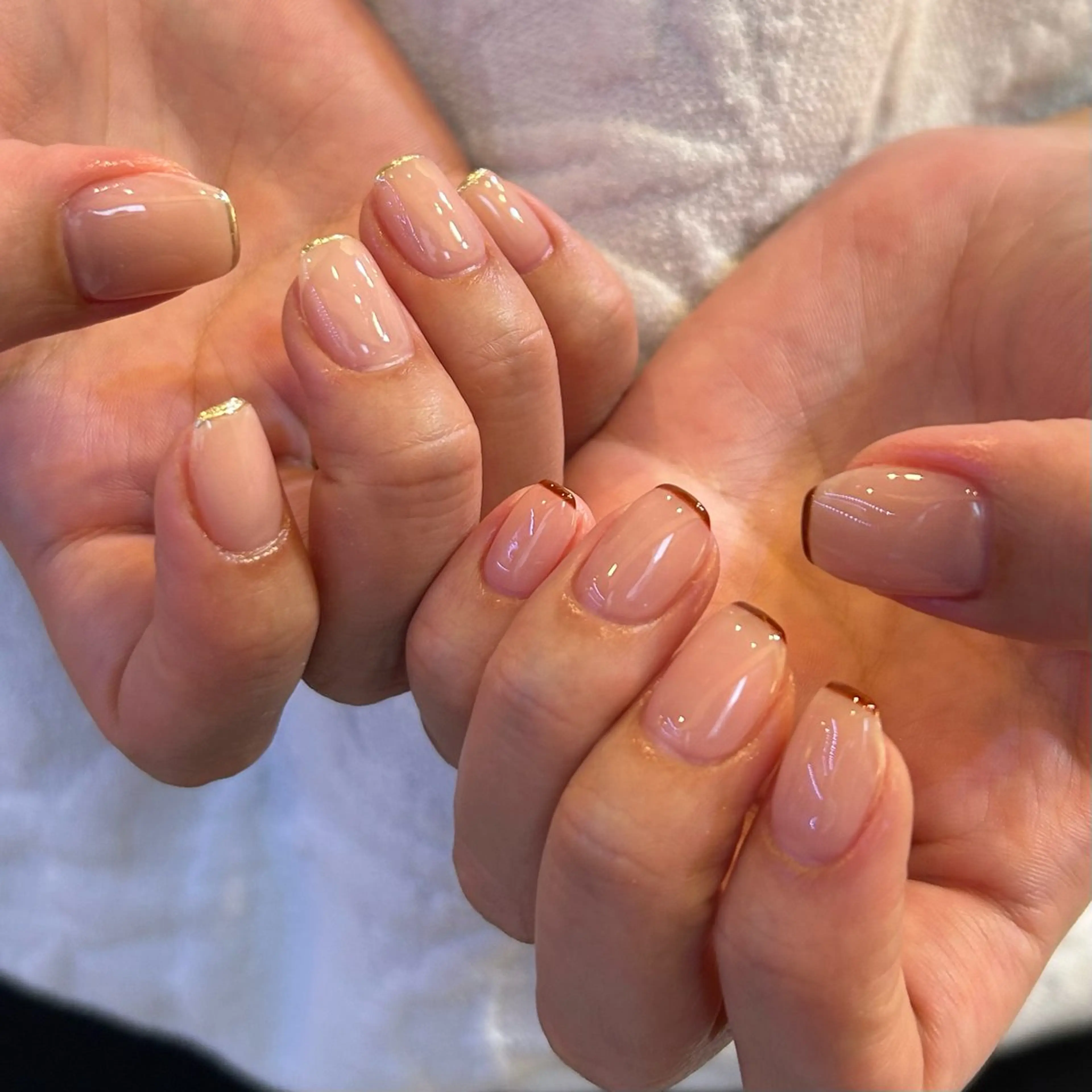 ネイル フレンチネイル ミラーネイル Yumi 広尾|恵比寿ネイルのネイルデザイン