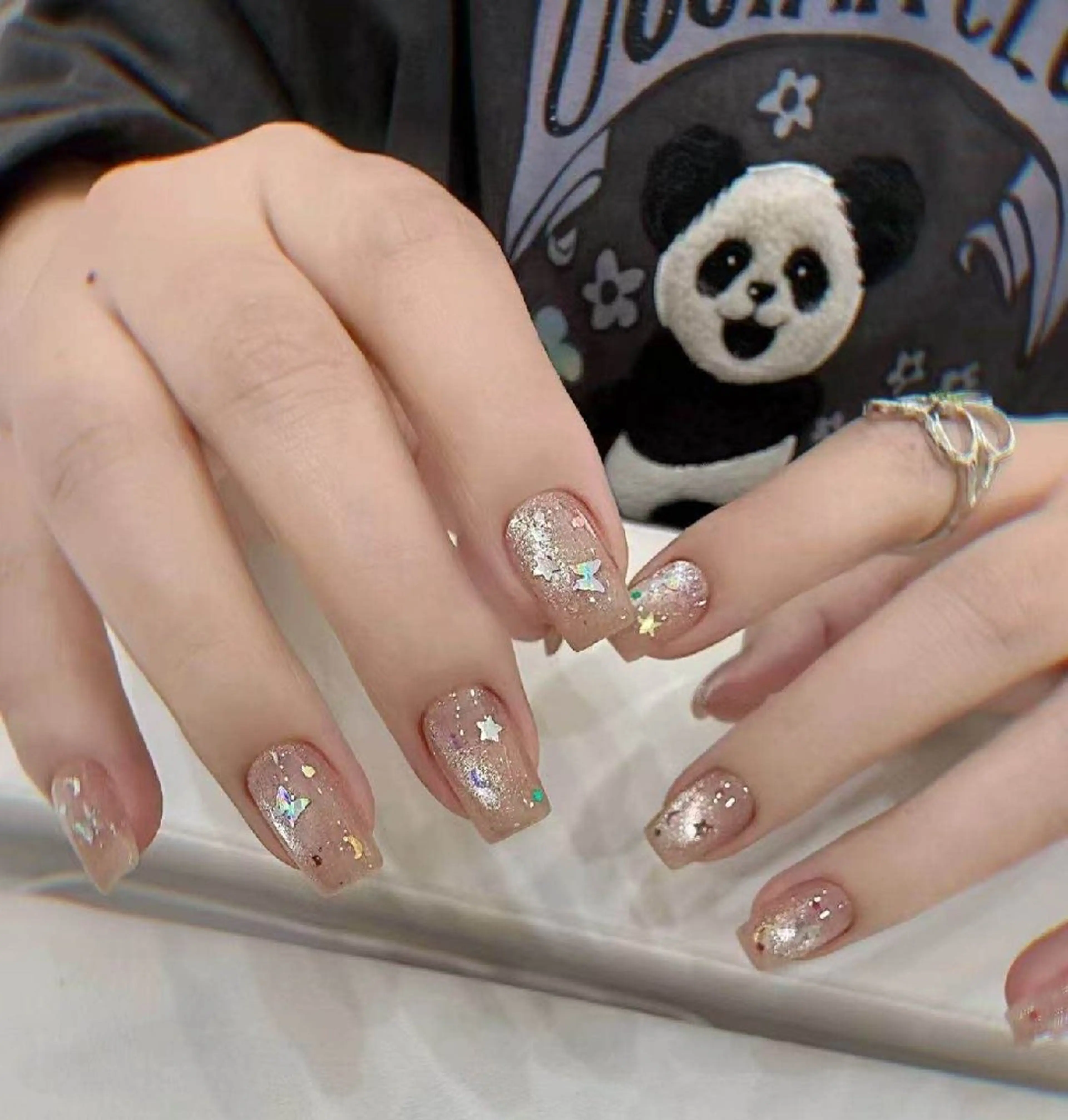 ネイル フラワーネイル フレンチネイル ジェルネイル ガラスフレンチ ハート ハンドネイル Oomiya 服部のネイルデザイン