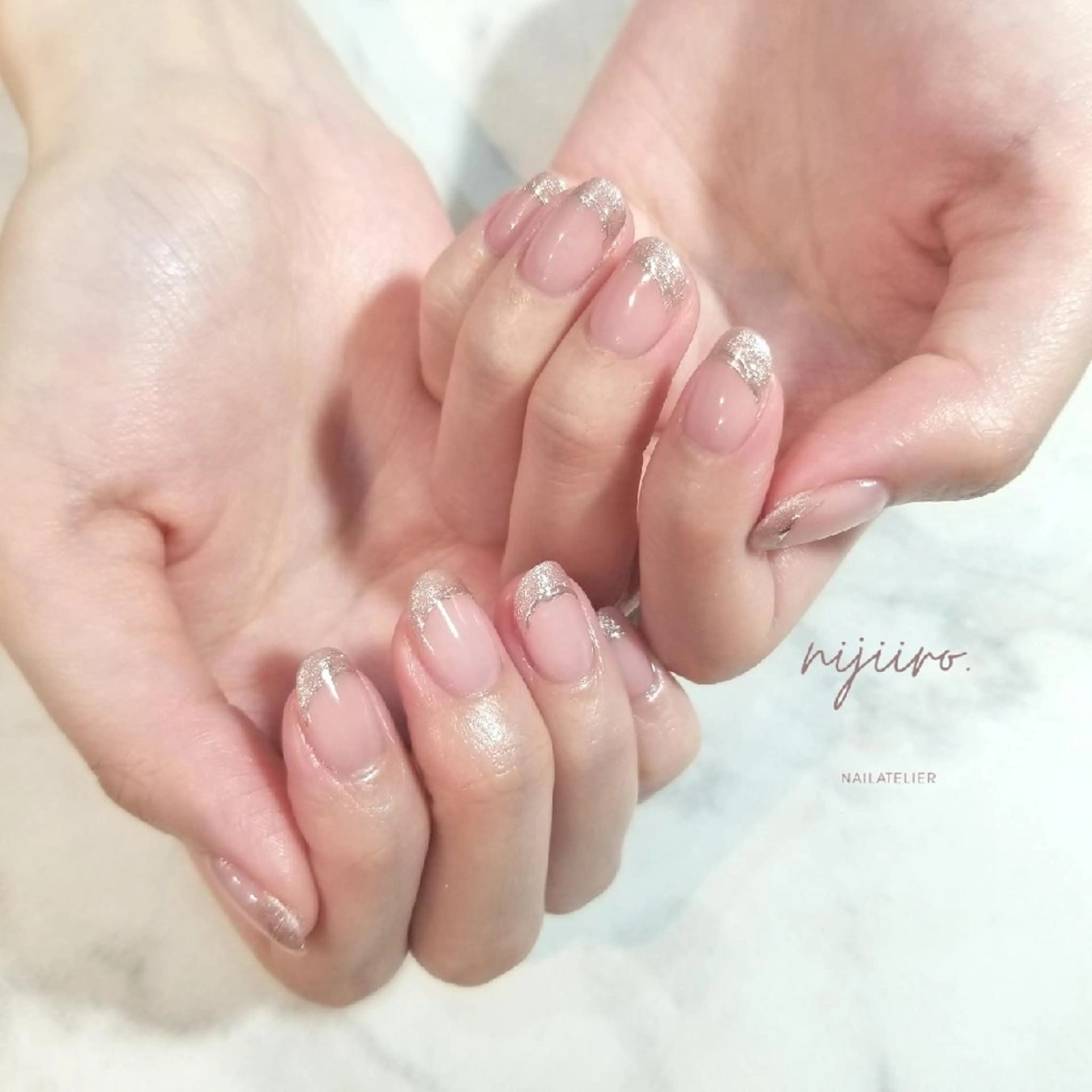 ネイル フレンチネイル マグネットネイル ミラーネイル ハンドネイル nailatelier nijiiro.所属・nijiiro🌈 サトウのネイルデザイン