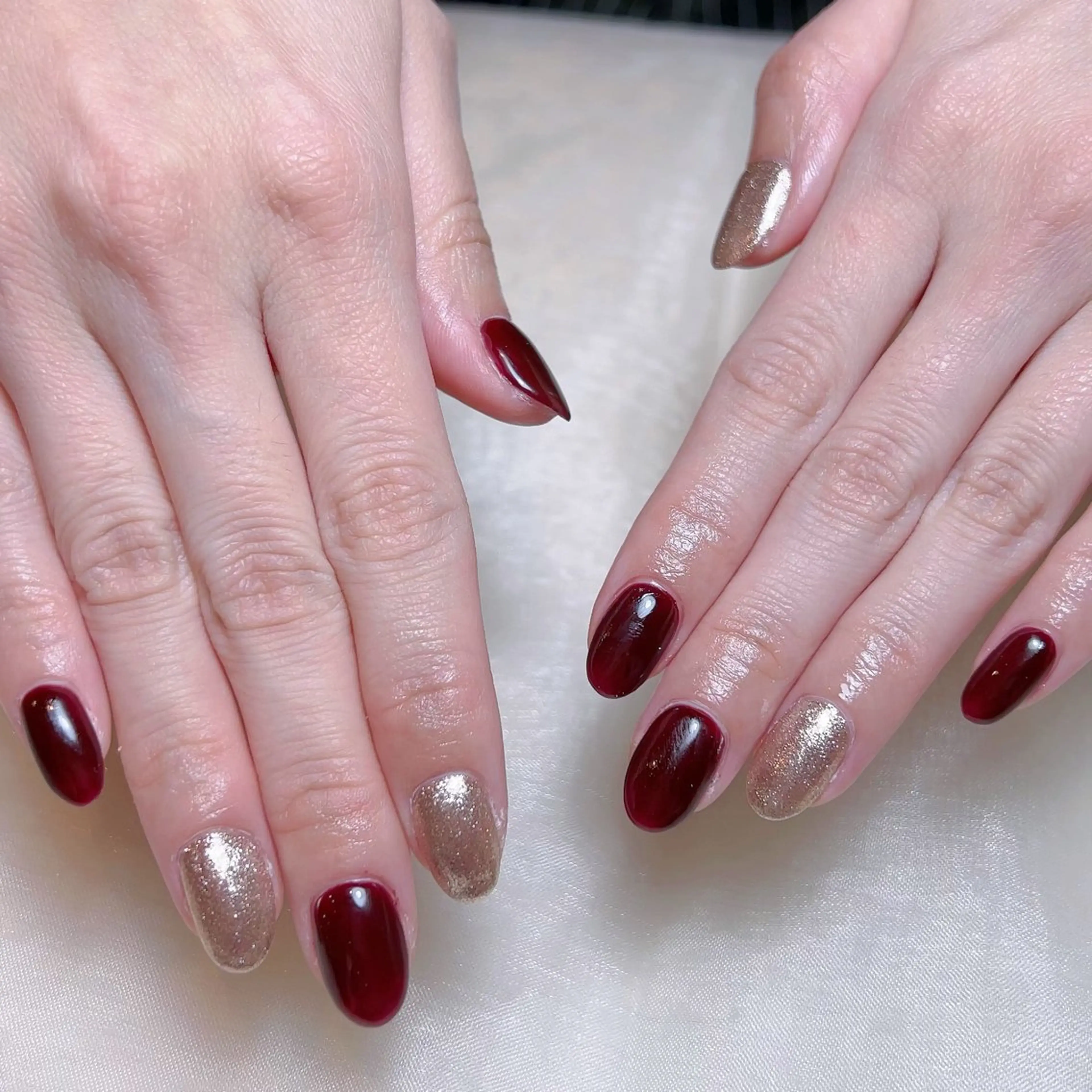 メンズ ネイル メンズ韓国風 アートネイル オーロラネイル ガーリー キラキラネイル ハンドネイル Nail salon 木にいるのネイルデザイン