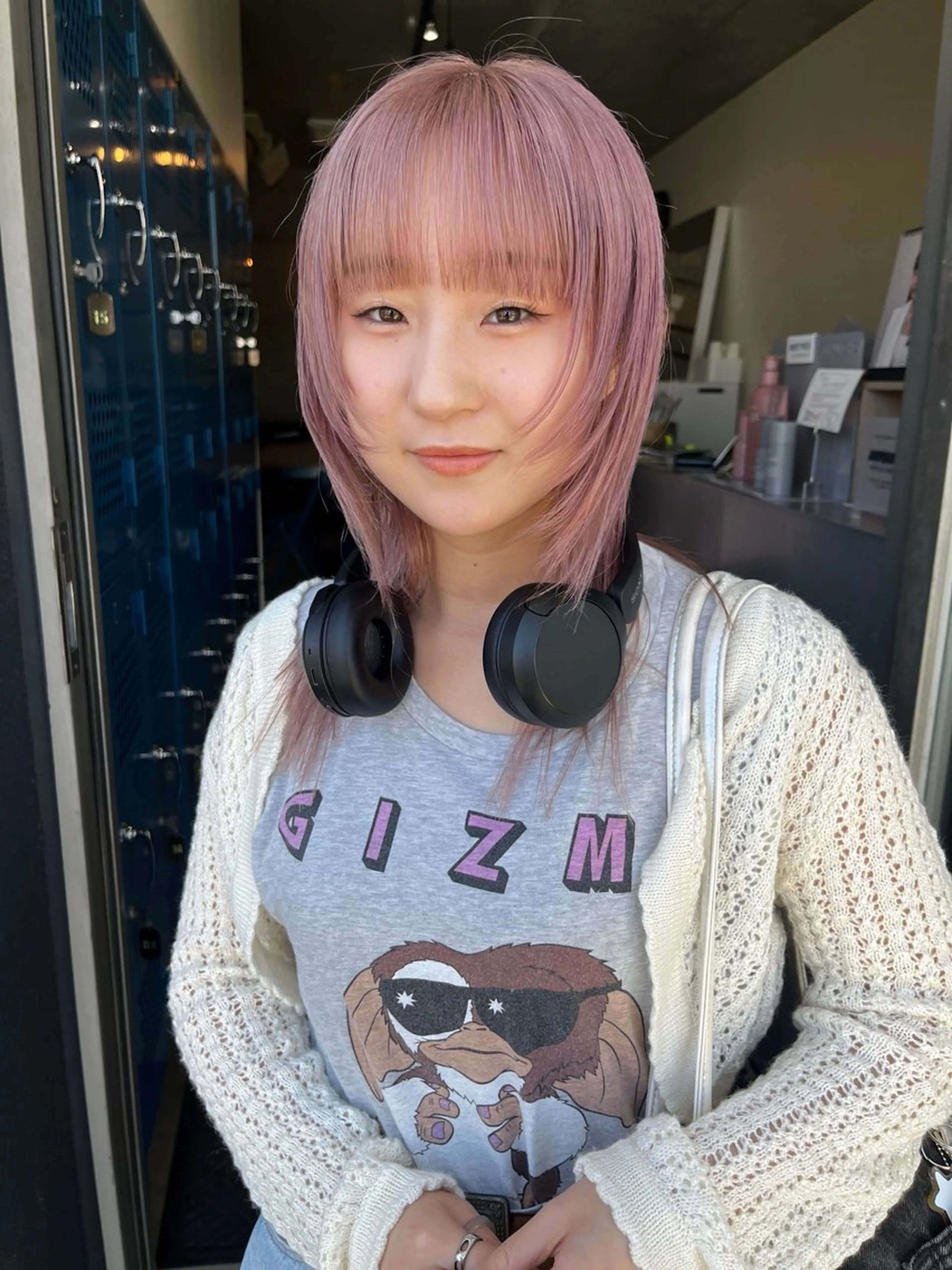 ミディアム ボブレイヤー ボブ 顔まわりレイヤー ハイレイヤー 韓国風ヘア レイヤーカット\ウル フ　chinatsuのヘアスタイル