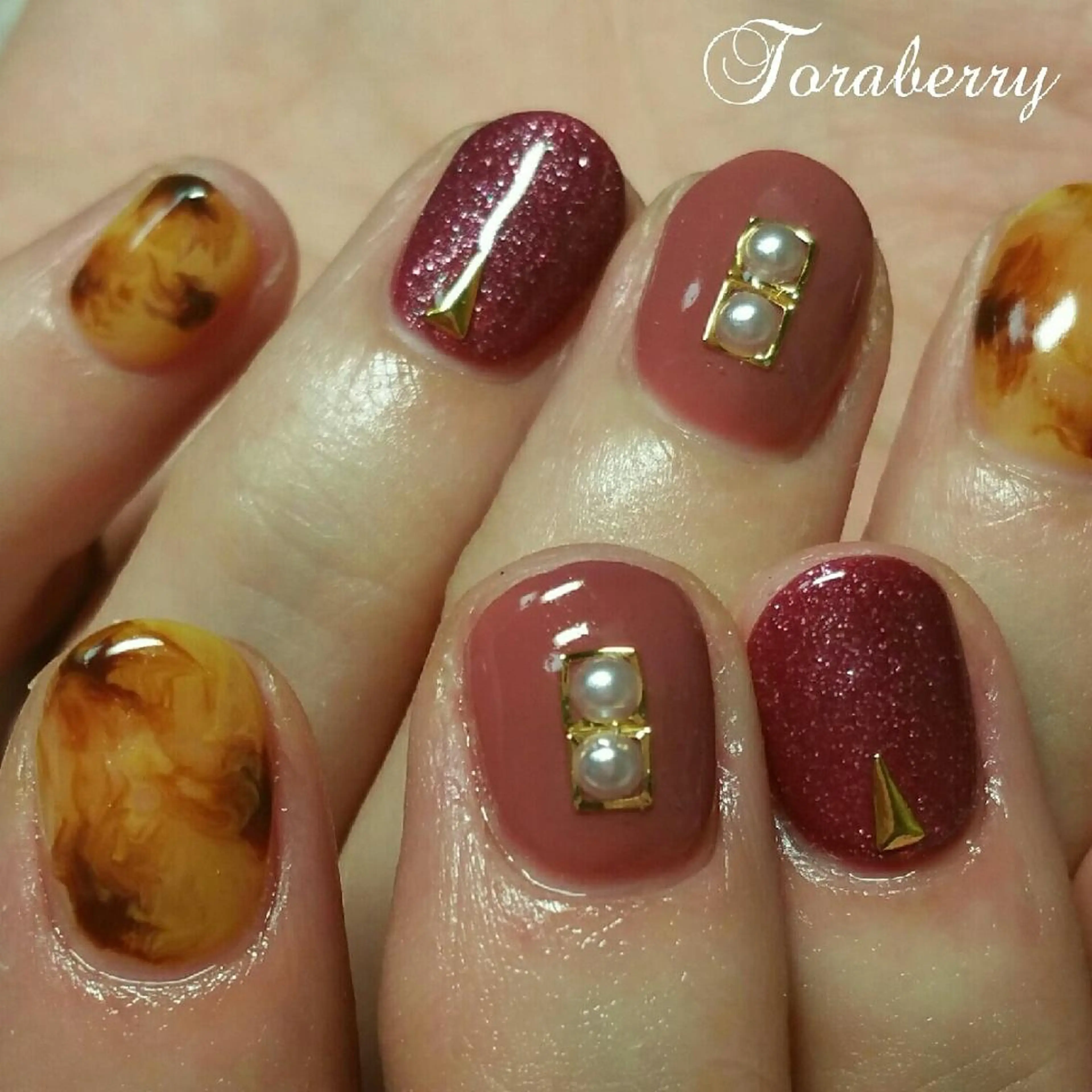 ネイル べっ甲ネイル ハンドネイル ネイリスト なつみのネイルデザイン