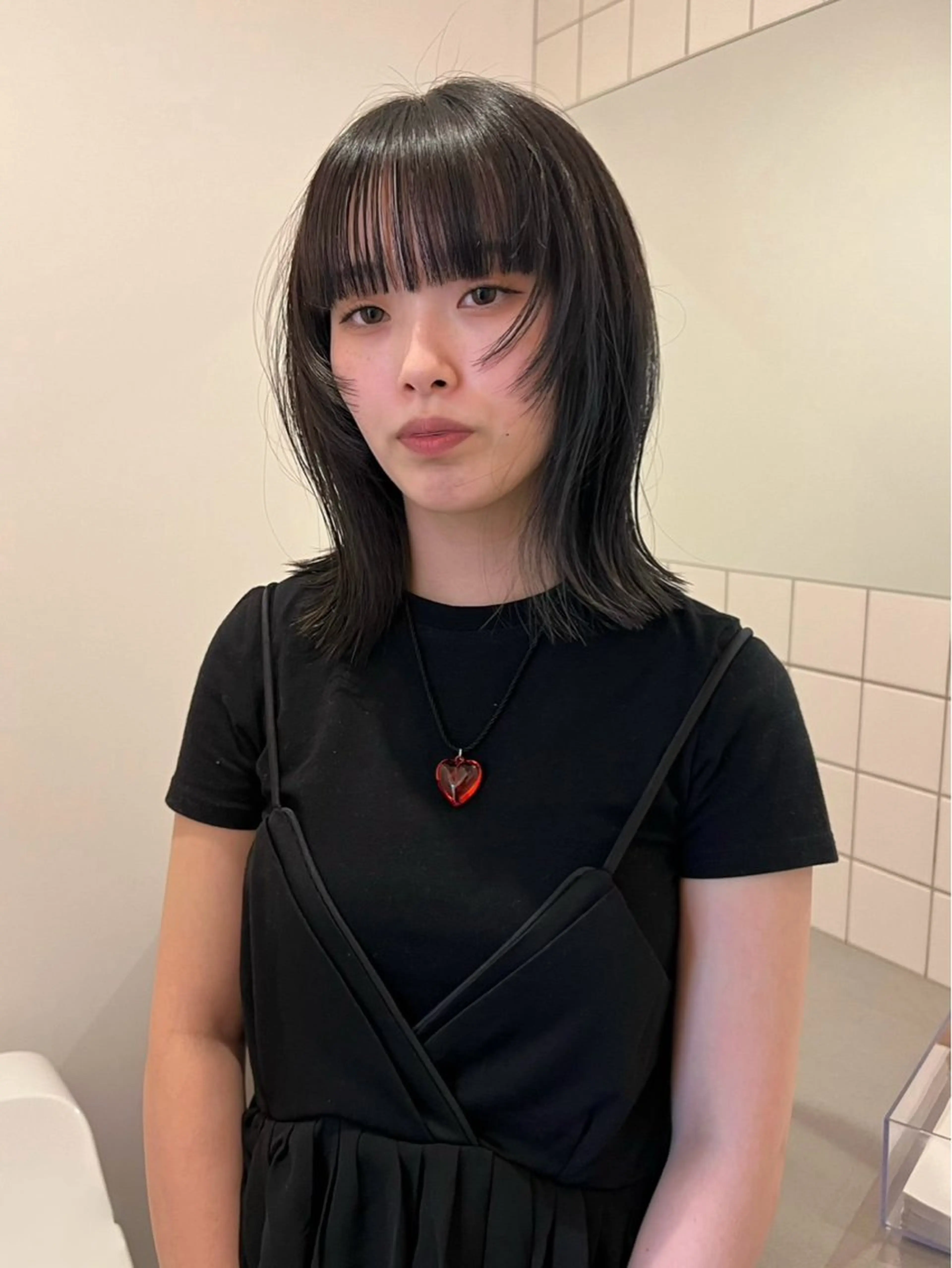 ミディアム runa/パーマ /ブリーチモデルのヘアスタイル