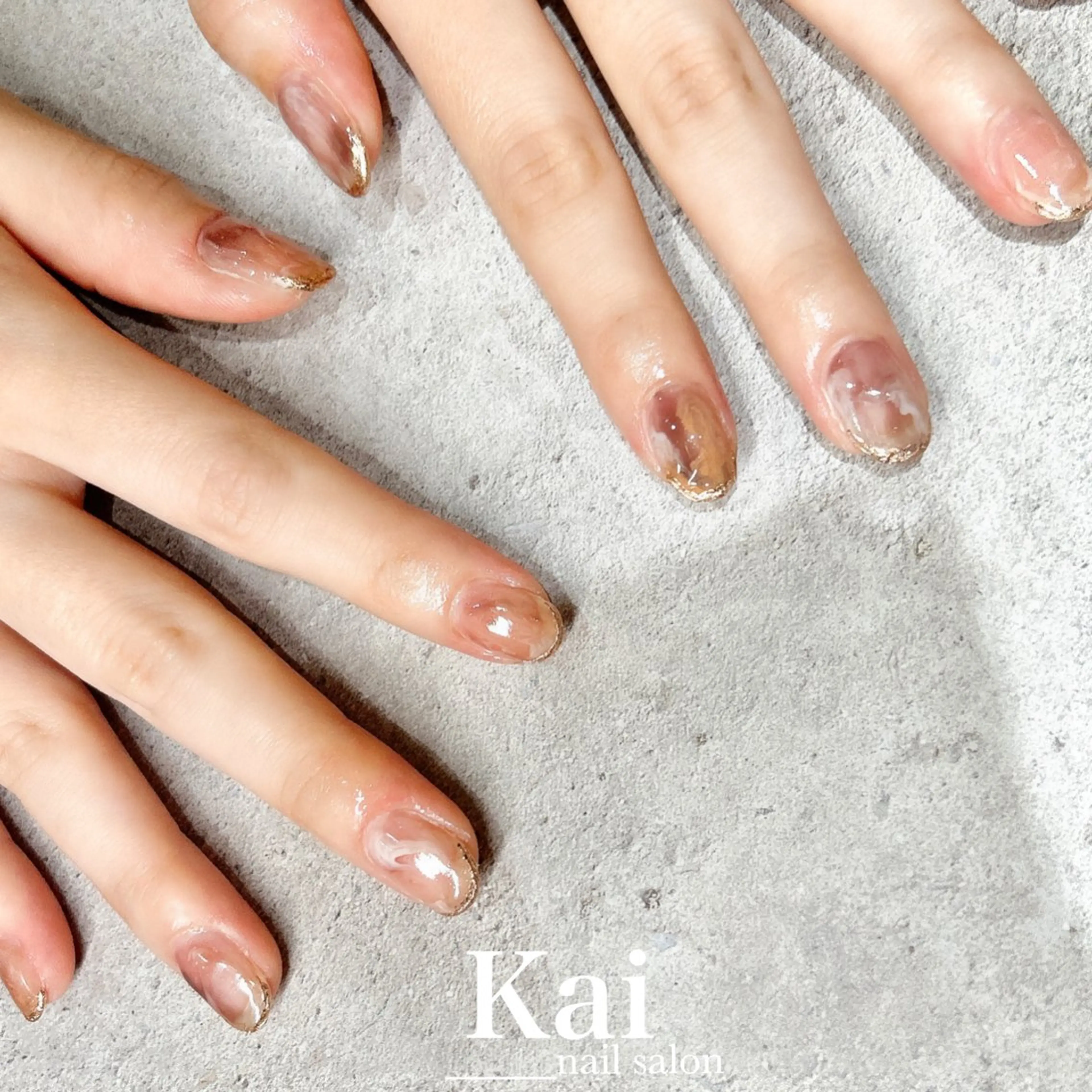 ネイル フレンチネイル 韓国ネイル ニュアンスネイル シンプルネイル 冬ネイル ハンドネイル Kai  nail Mayukoのネイルデザイン