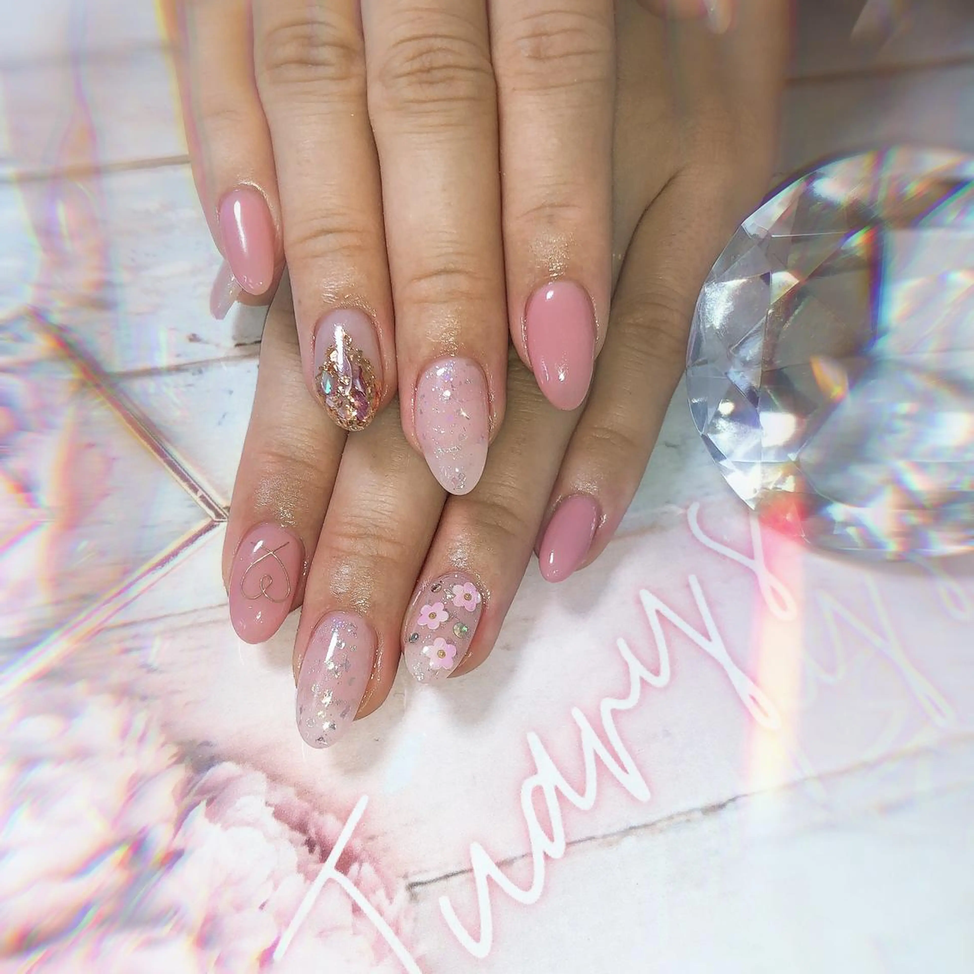 セミロング ネイル ハンドネイル ハンドケア 💎ビューティサロン 湘南　RIRAN💎のネイルデザイン