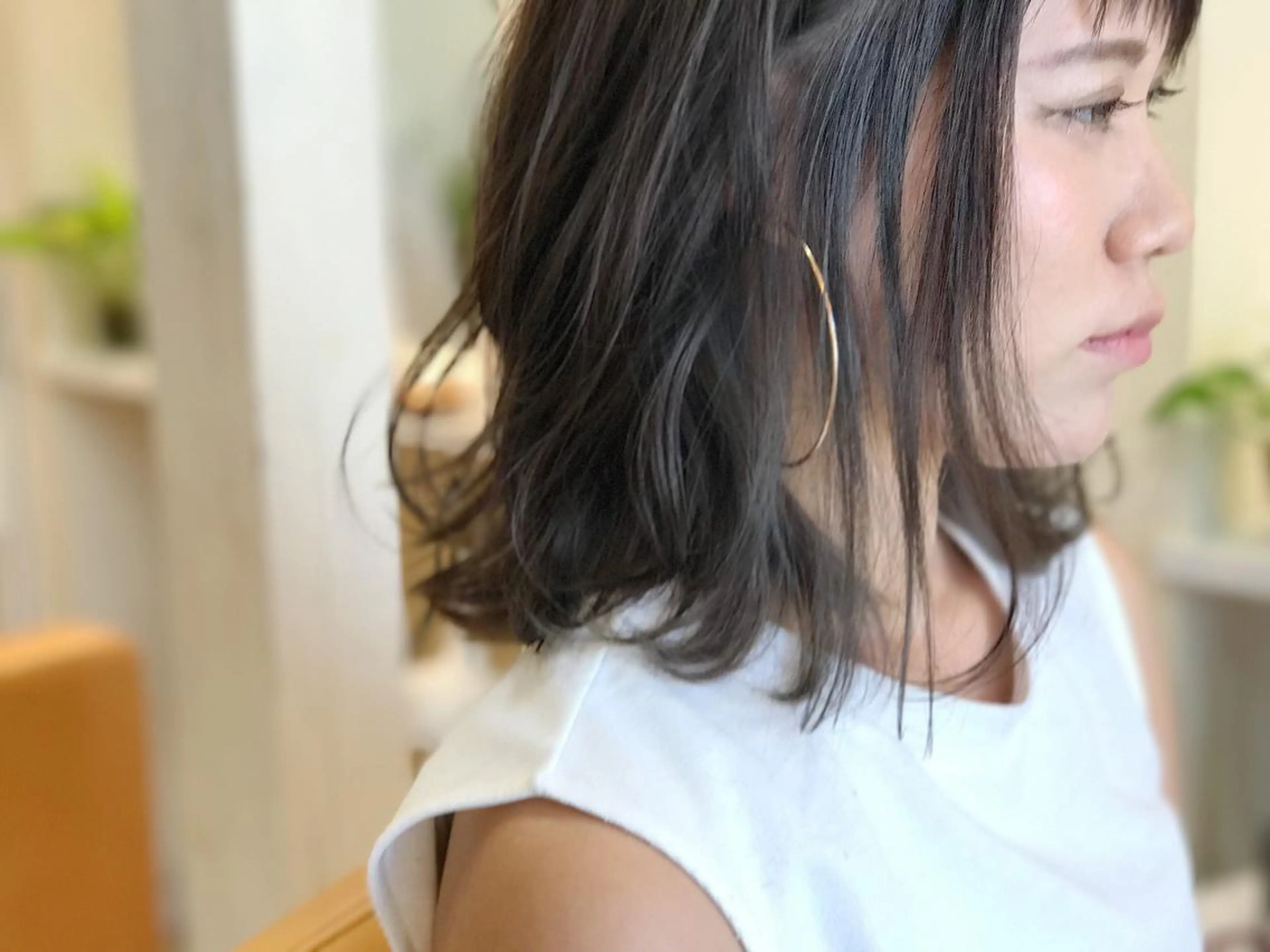 ミディアム Lond enikaのヘアスタイル