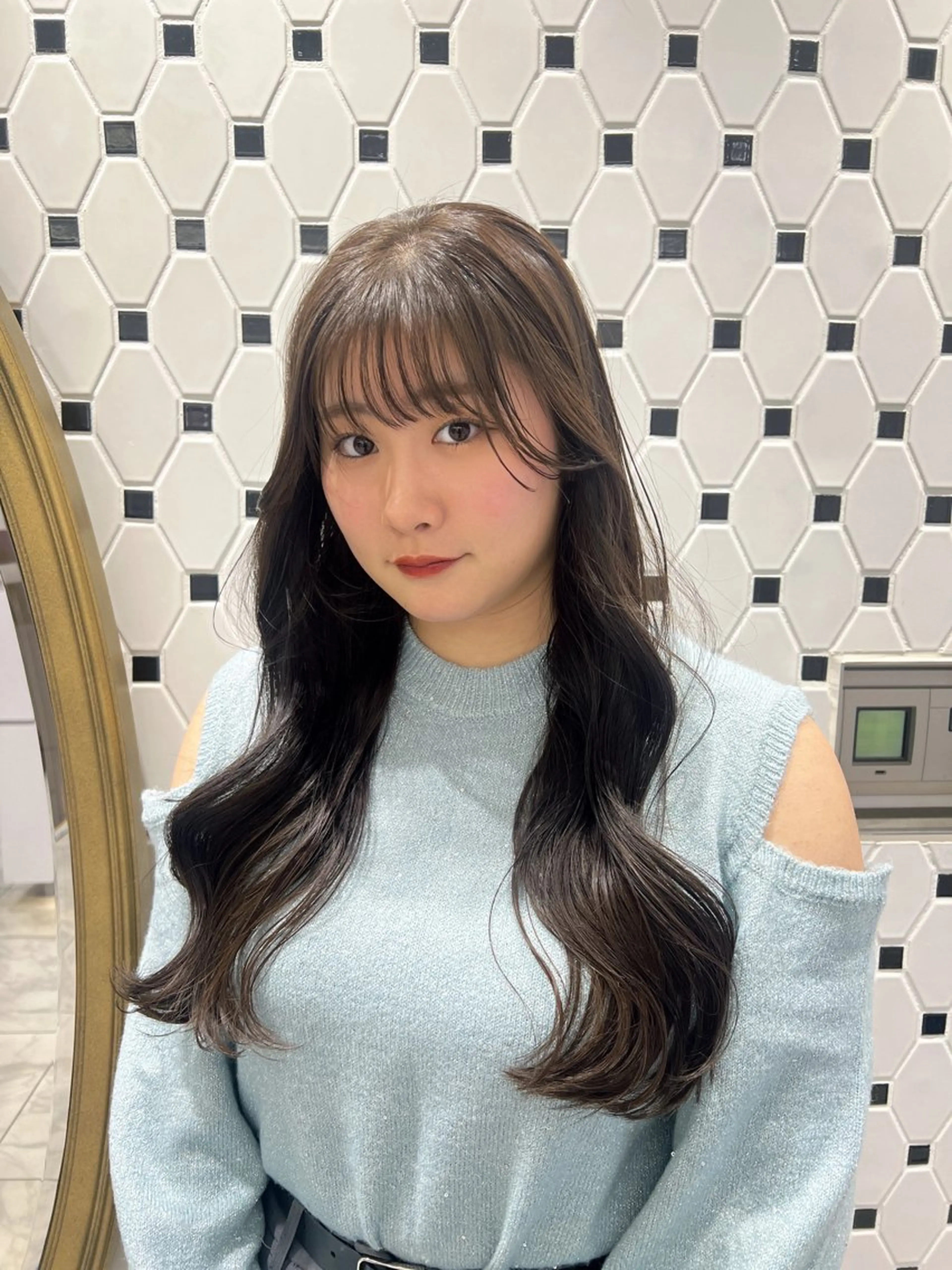 ロング カラー カット ヘアカラー 顔周り/透明感 🤍銀座RINOSEのヘアスタイル