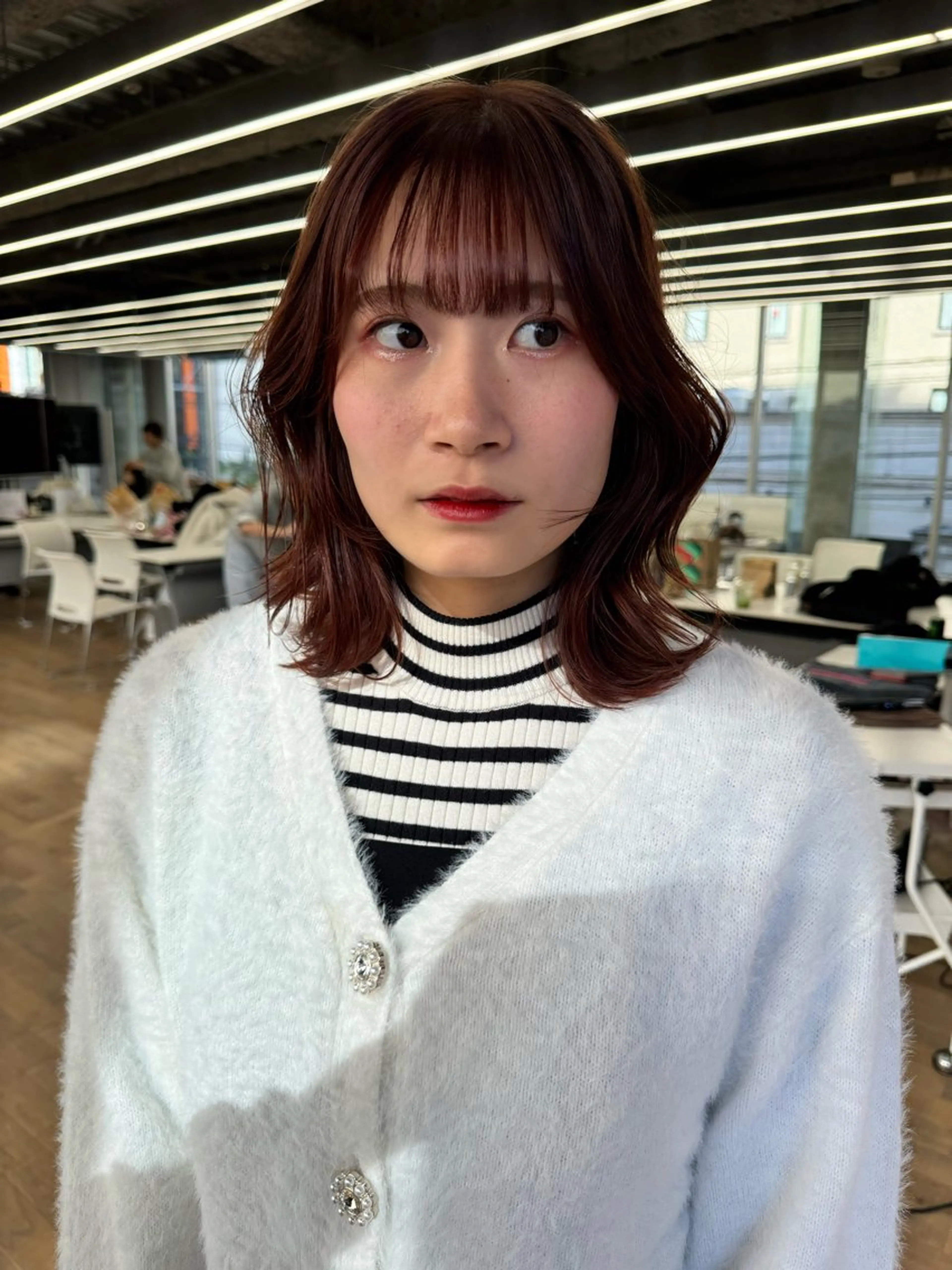 ミディアム カラー ハイトーンカラー dao/ミルクティー /ブラウン/ブロンドのヘアスタイル