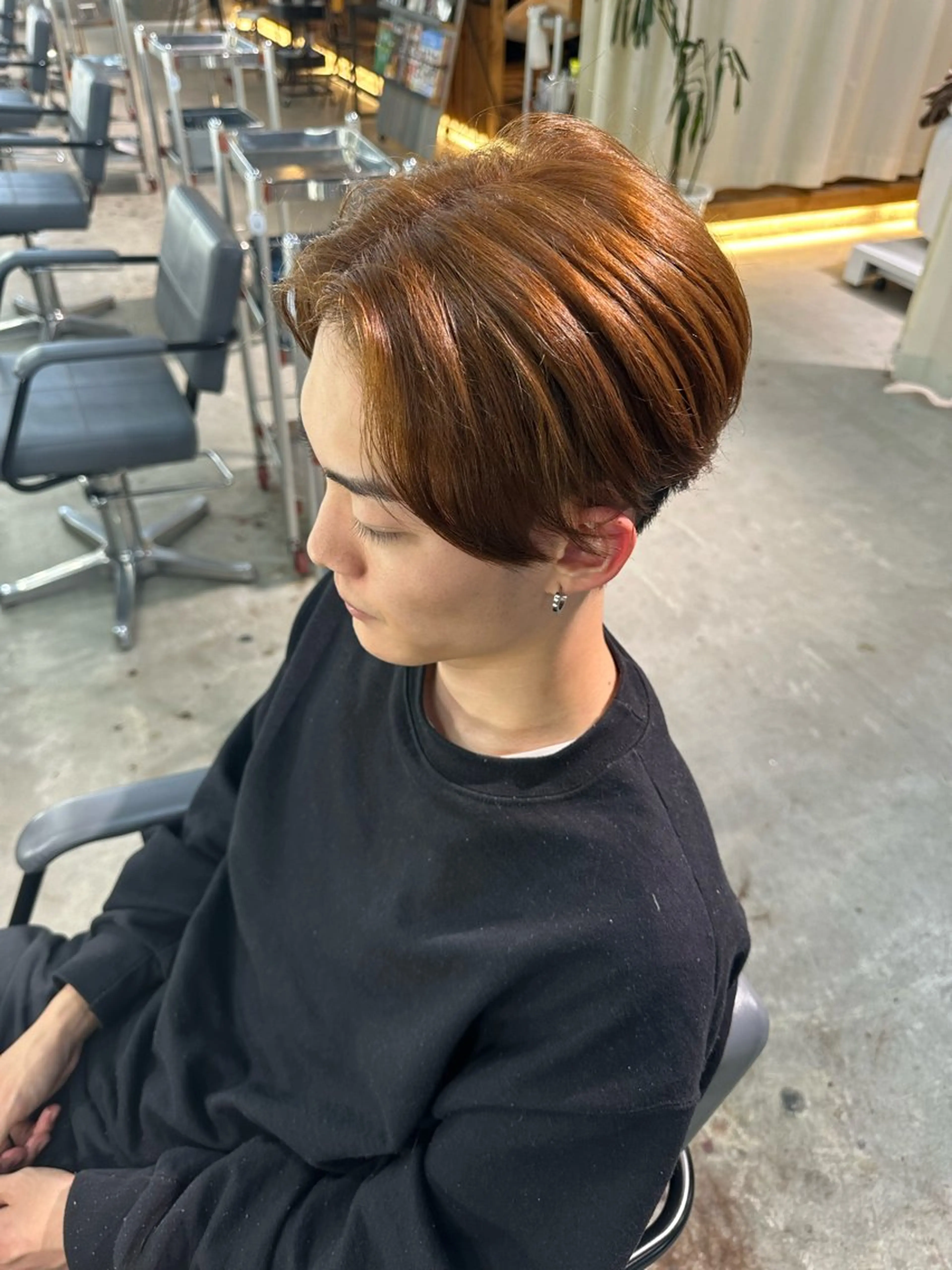 メンズ センターパート カット 溜 一太のヘアスタイル