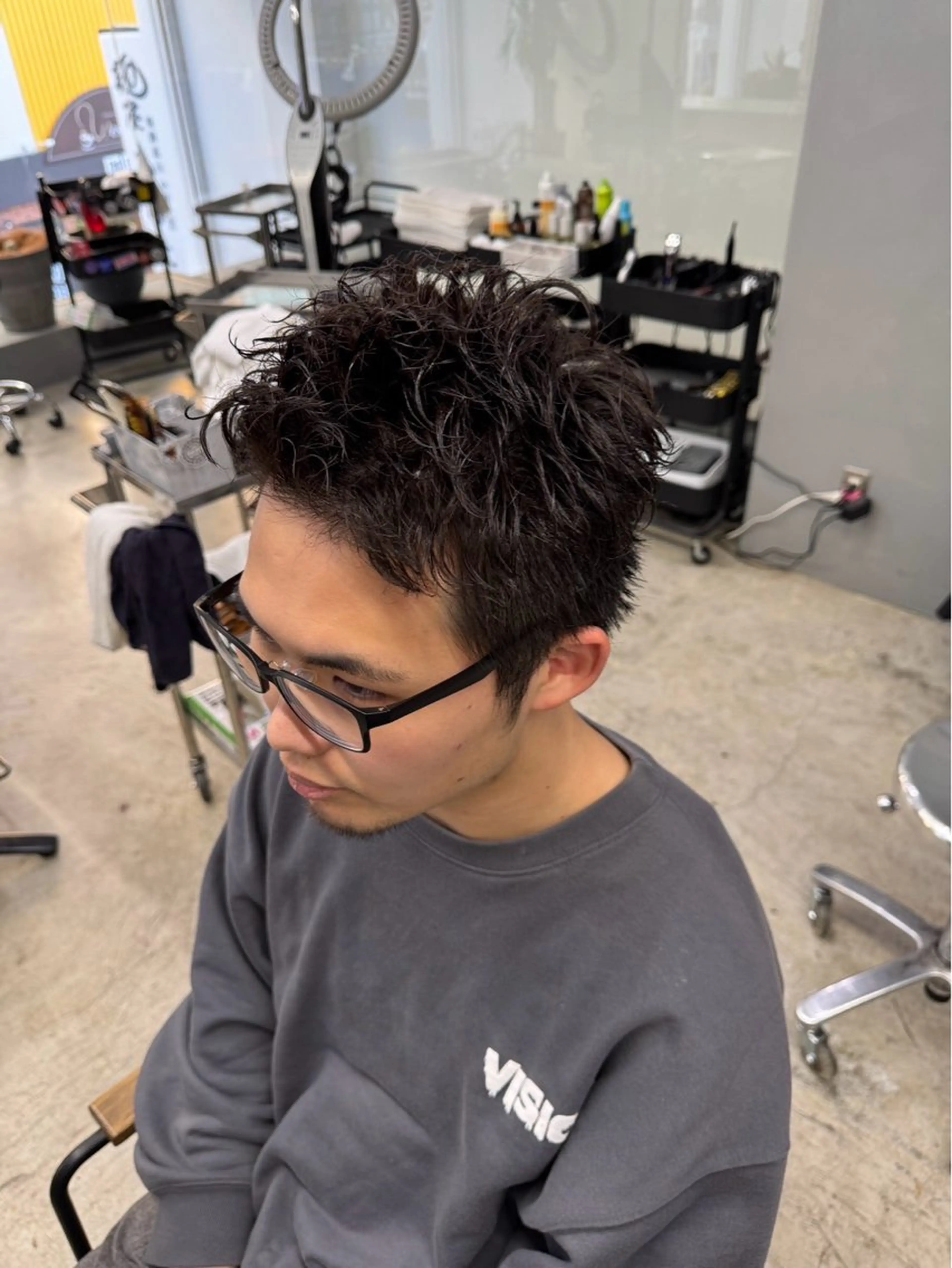 ショート パーマ メンズ カット パーマ メンズ専門サロン wokeのヘアスタイル