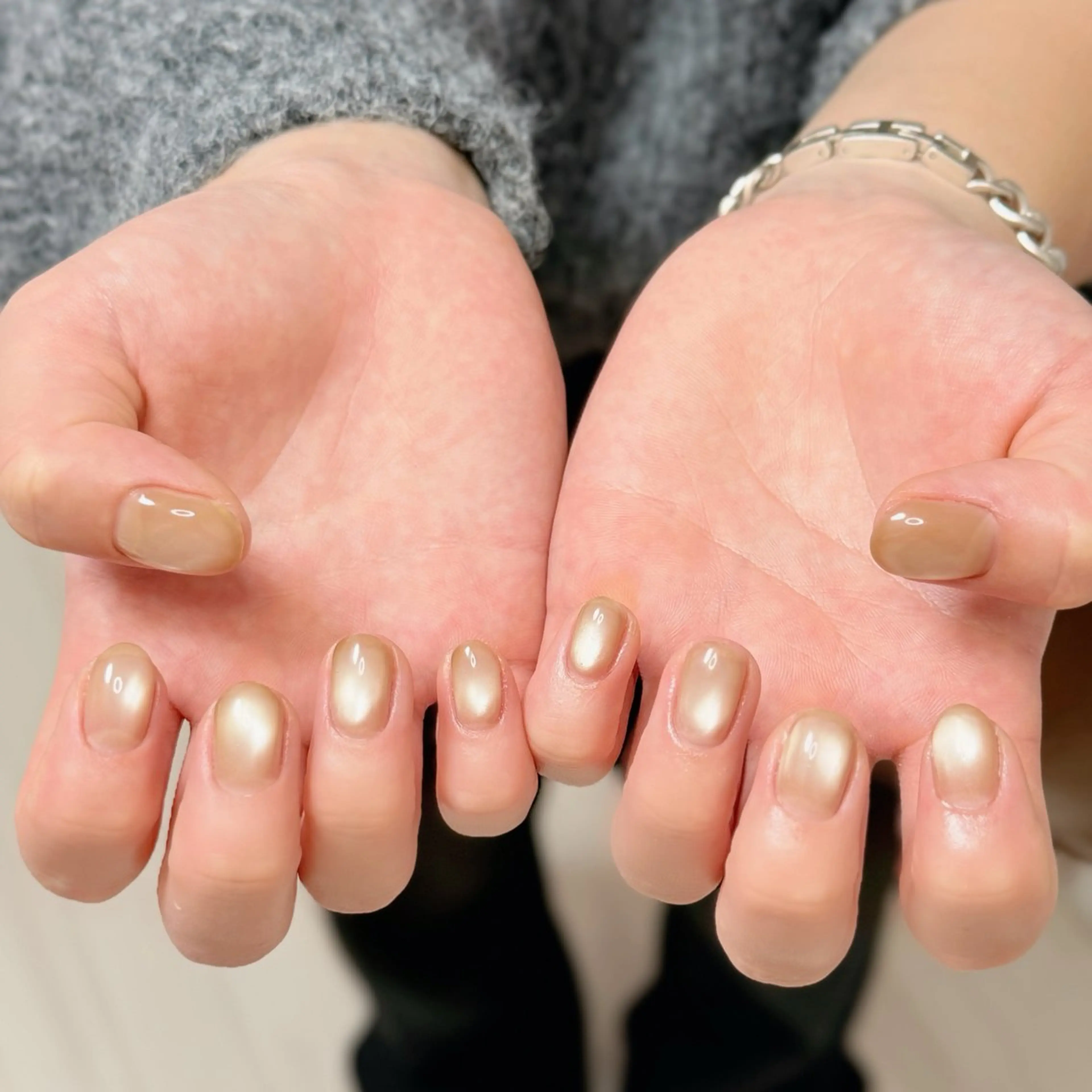 ネイル アートネイル オーロラネイル チークネイル フレンチネイル ガラスフレンチ 🎀🎀YooLi Nail Salonのネイルデザイン