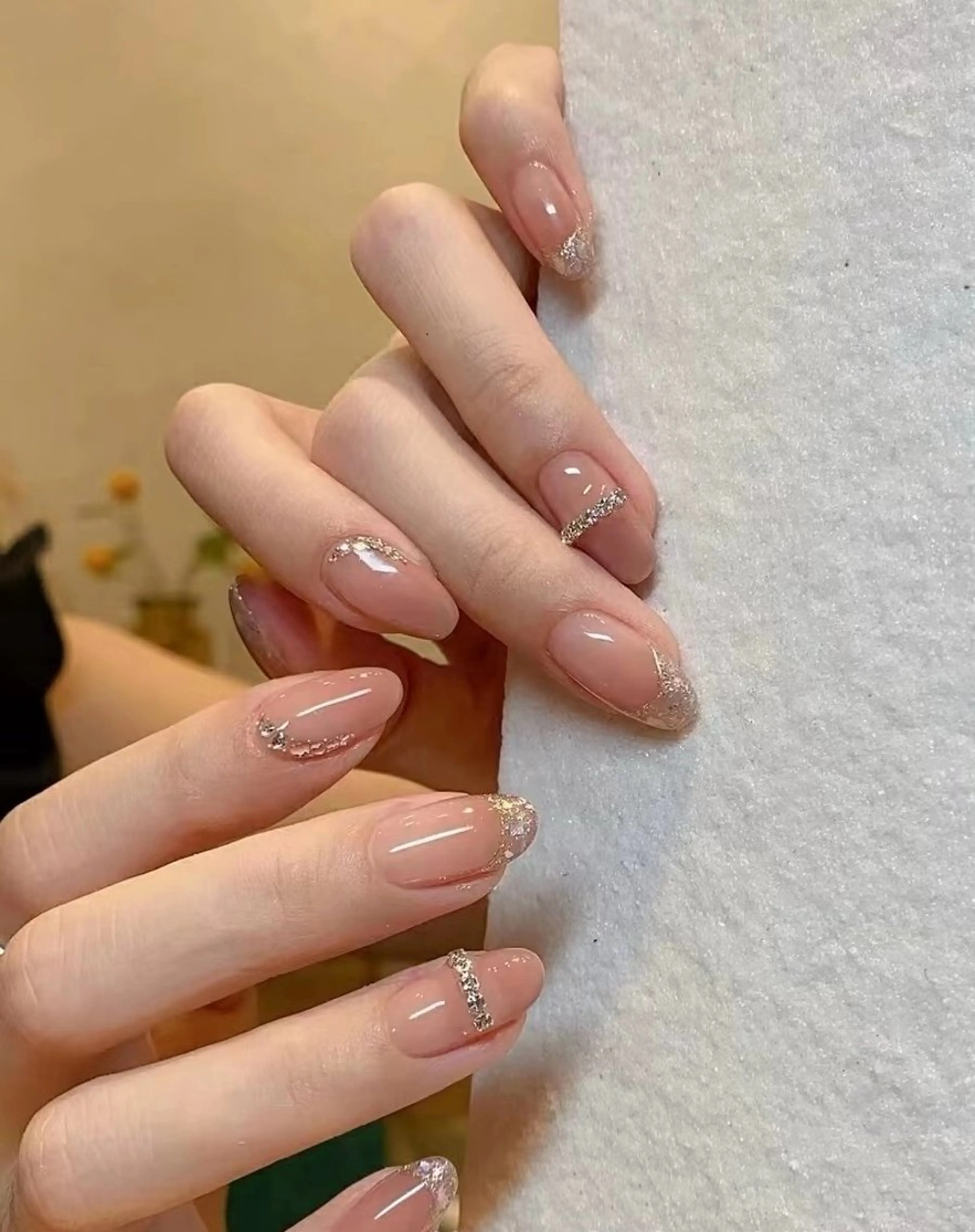 ネイル チークネイル 長さ出し フレンチネイル ガーリー 韓国ネイル sun nail池袋 モデル募集のネイルデザイン