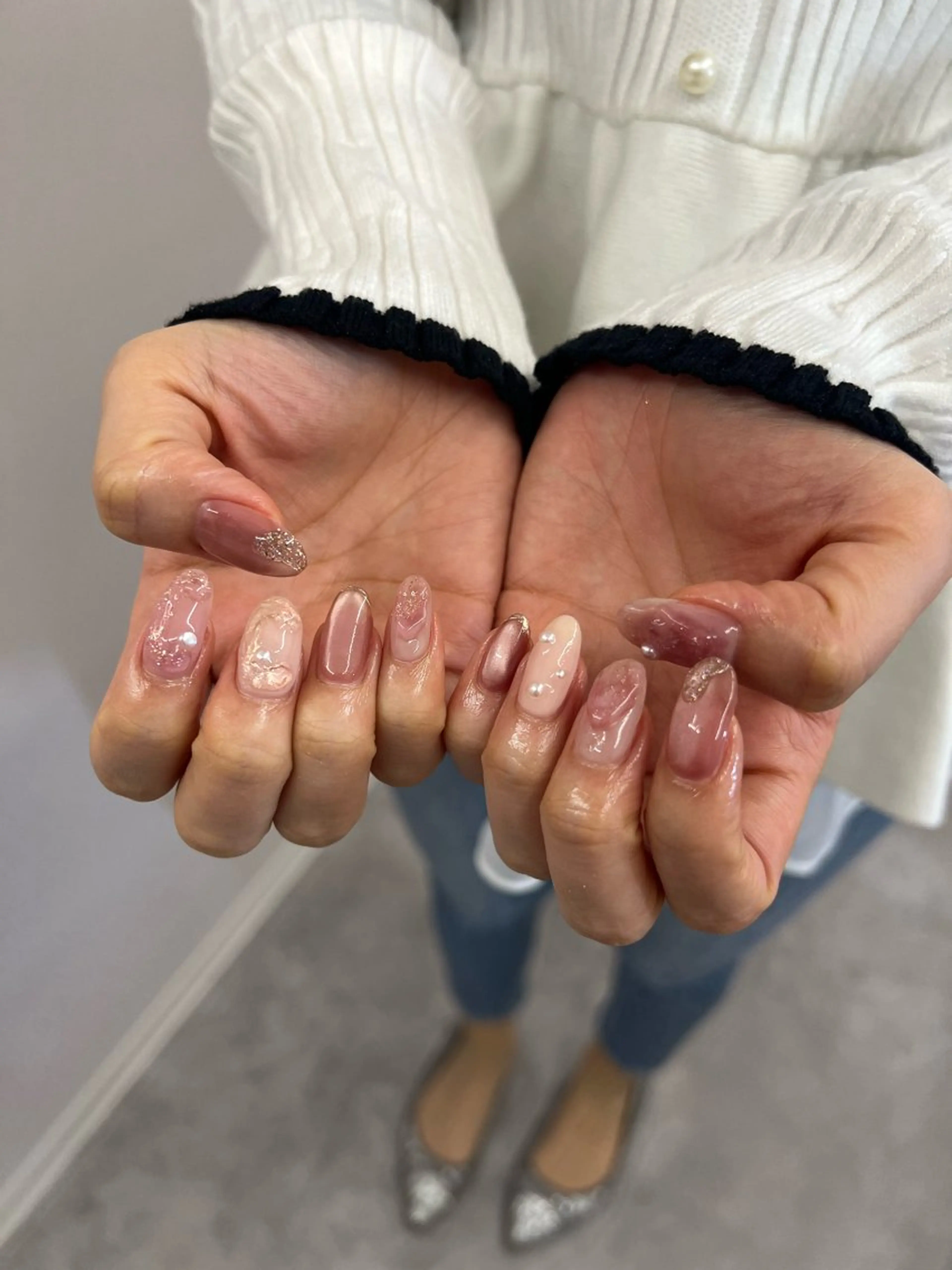 ネイル フレンチネイル ジェルネイル マグネットネイル ニュアンスネイル パラジェル ハンドネイル ハンドケア Bana_ Nailのネイルデザイン