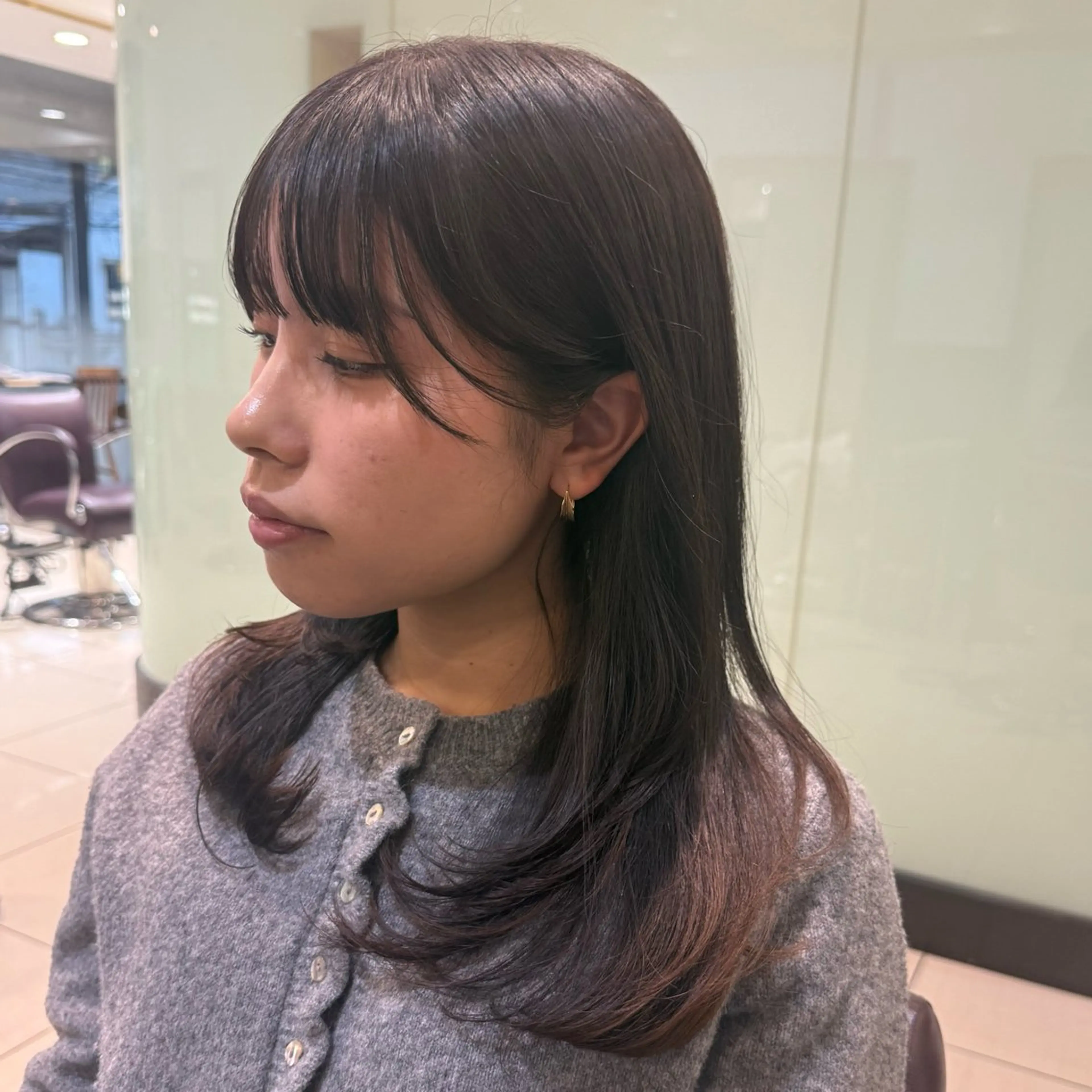 ミディアム パーマ パーマ 韓国風パーマ🌿コテ 巻き風パーマ/るいのヘアスタイル