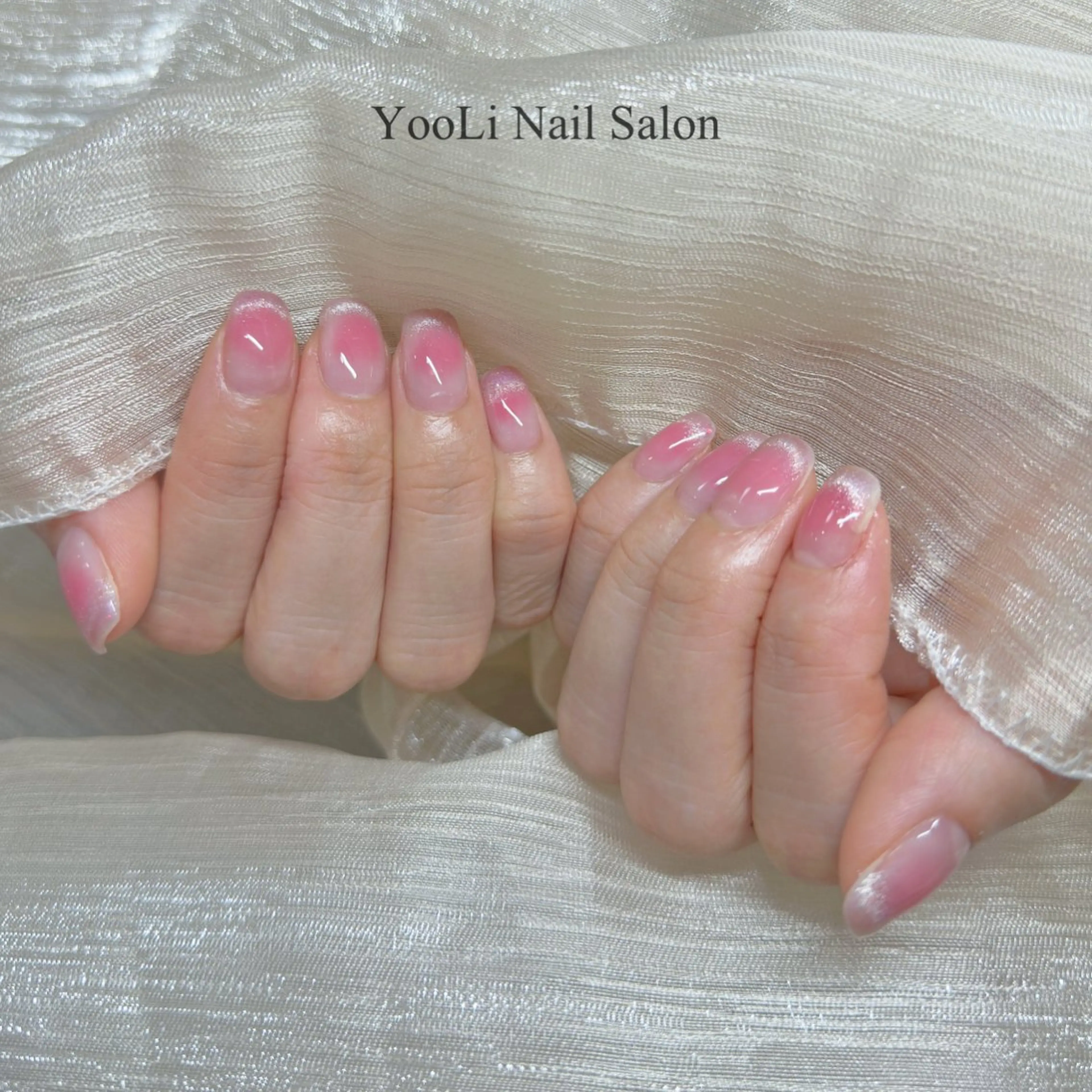 ネイル オーロラネイル チークネイル フレンチネイル ガラスフレンチ グラデーション 🎀 あやのネイルデザイン