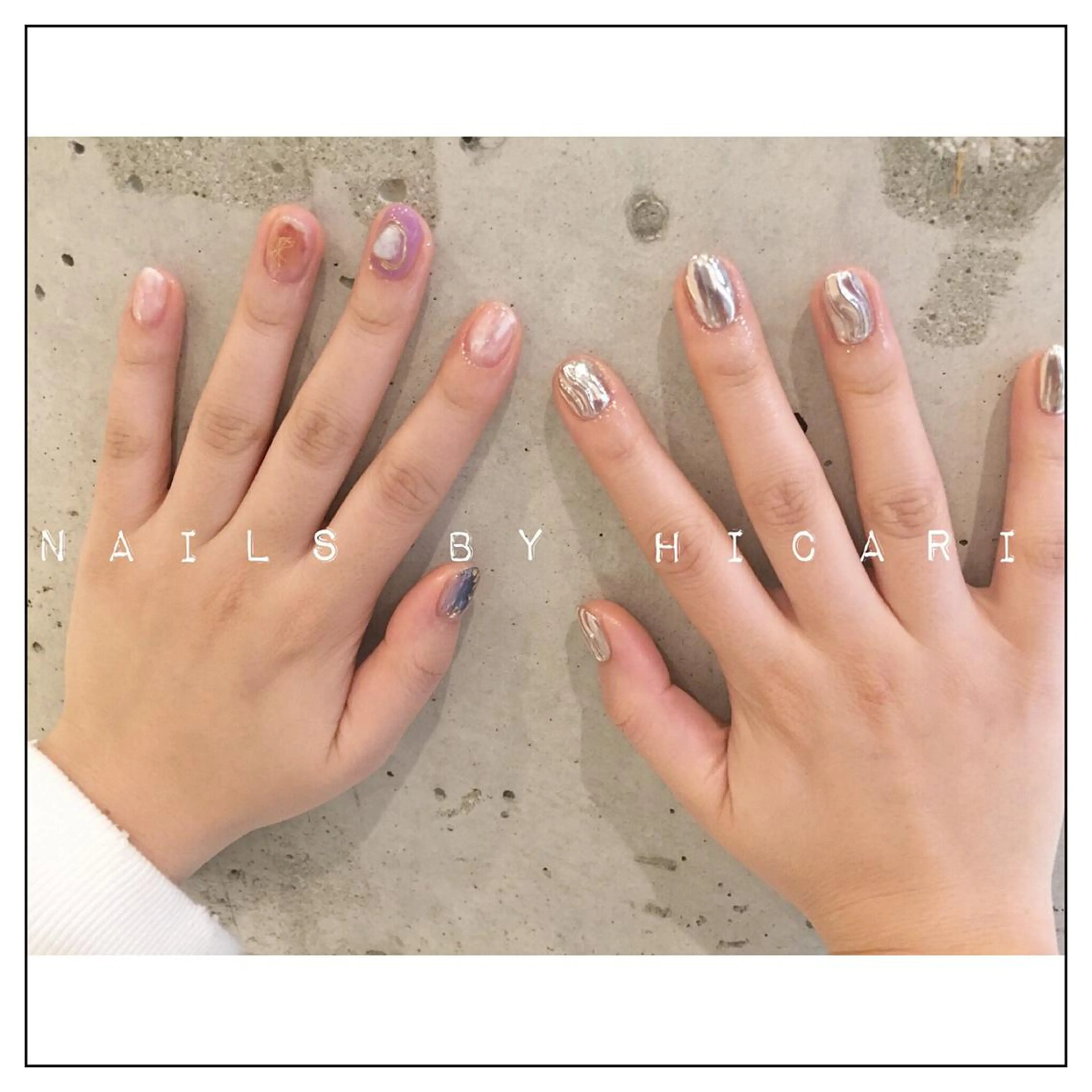 カラー ネイル マツエク・マツパ ジェルネイル ニュアンスネイル パラジェル illum hicariのネイルデザイン