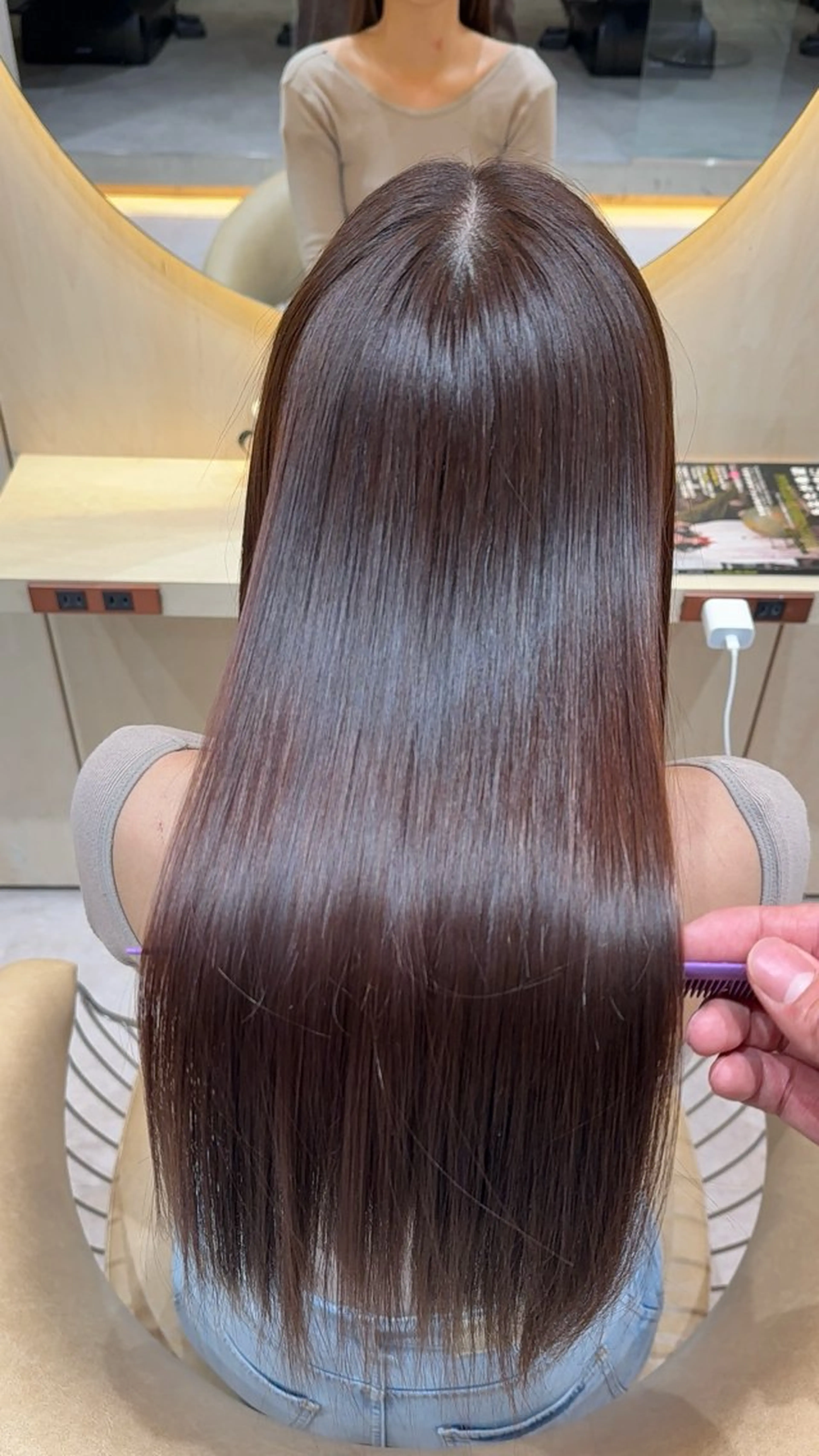 ロング カラー カット ヘアカラー 縮毛矯正 レイヤー❣️縮毛矯正 川村利幸のヘアスタイル