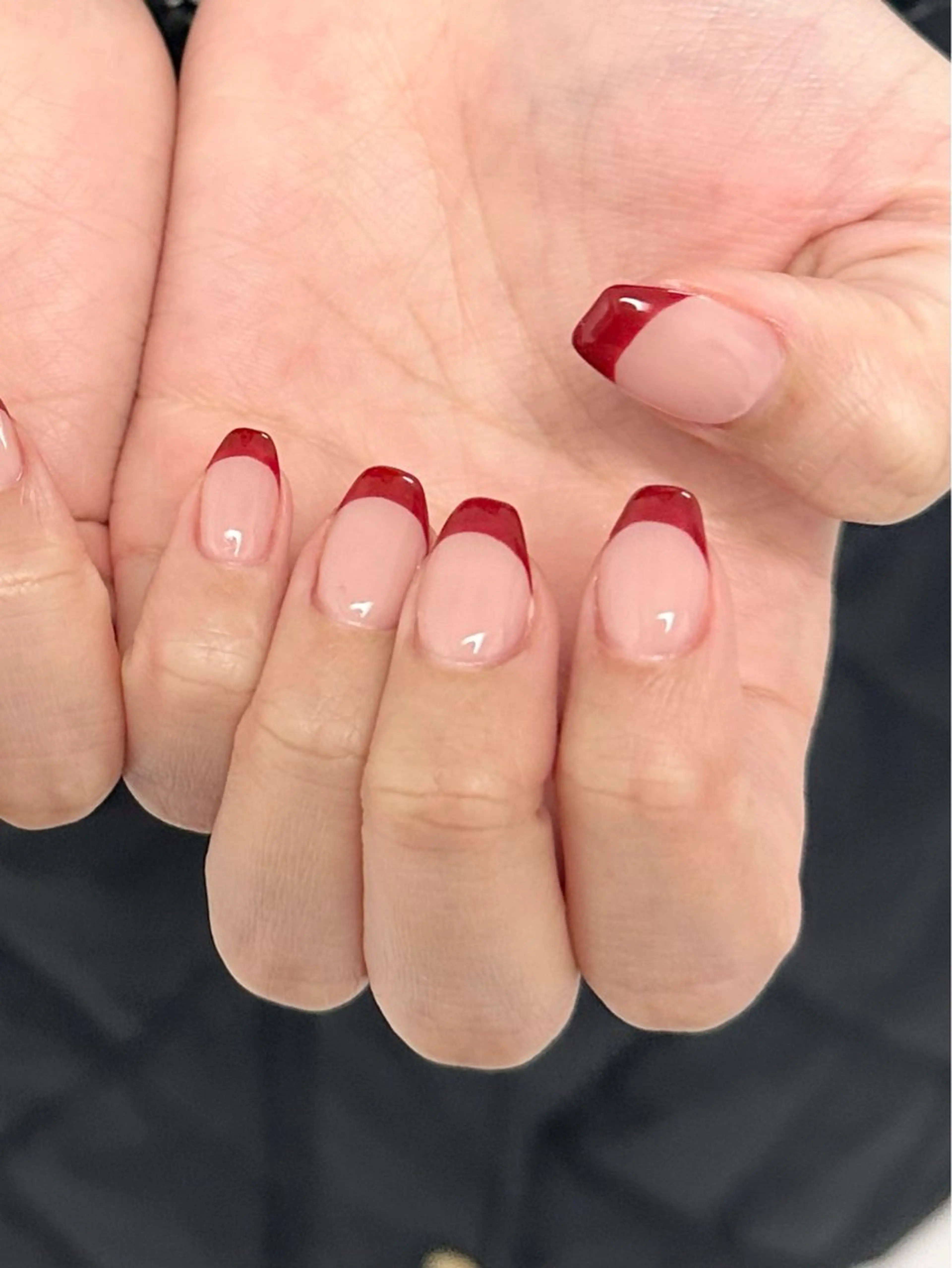 ネイル ボルドー フレンチネイル Rino nail所属・♡ ♡のネイルデザイン