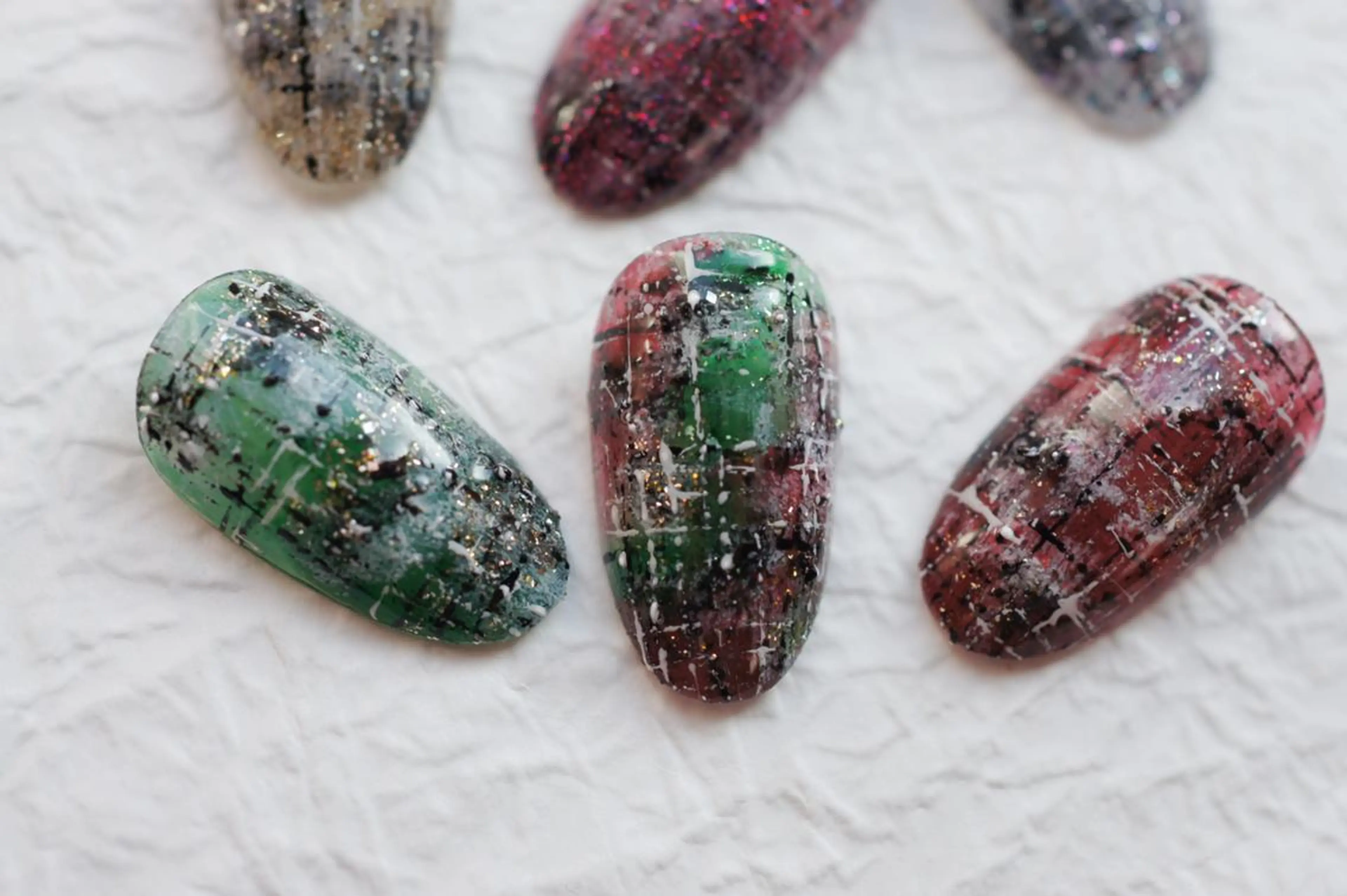 ネイル キラキラネイル ツイードネイル nails muu まゆのネイルデザイン