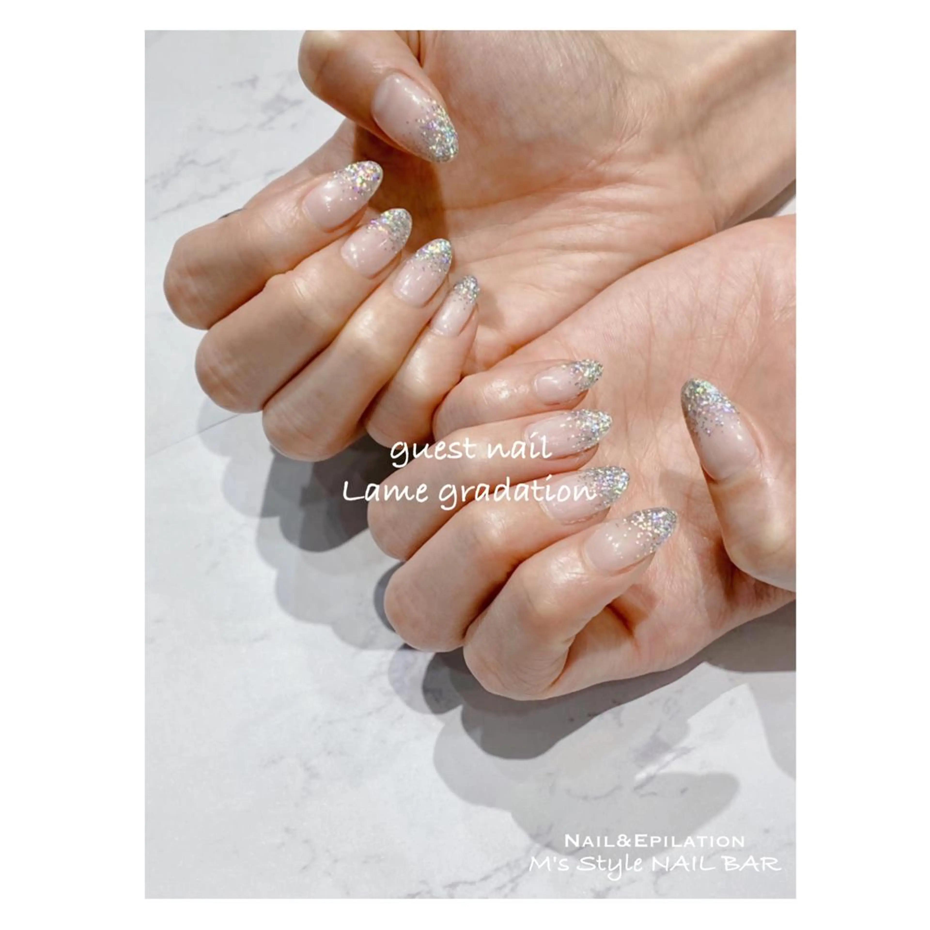 【初回&自店ソフトジェルオフ無料】パラジェル可◆ラメ200色以上◆手削りオフ◆ハンド ラメグラデーションの写真