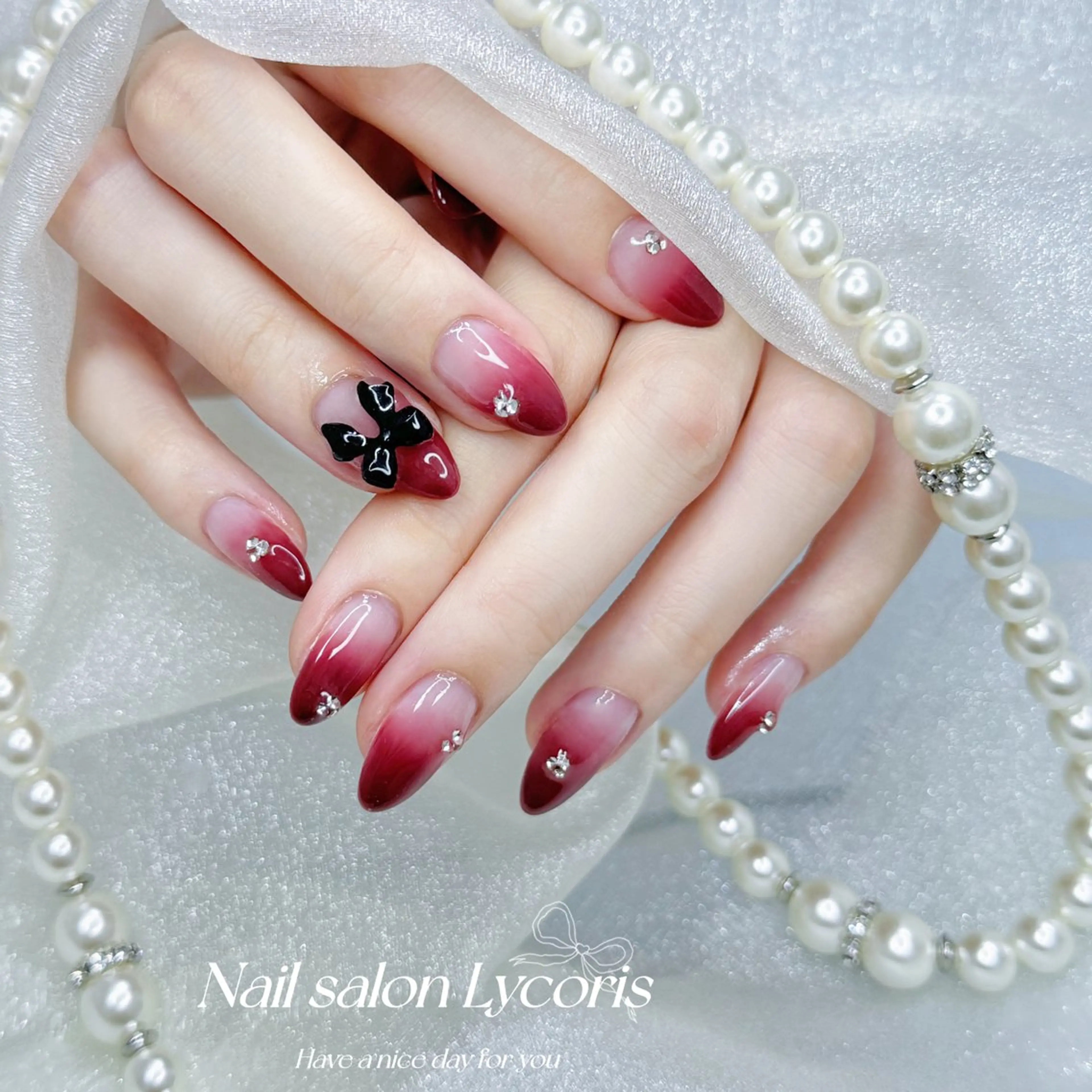 ネイル ストーンネイル ハンドネイル Nail salon Lycoris キキのネイルデザイン