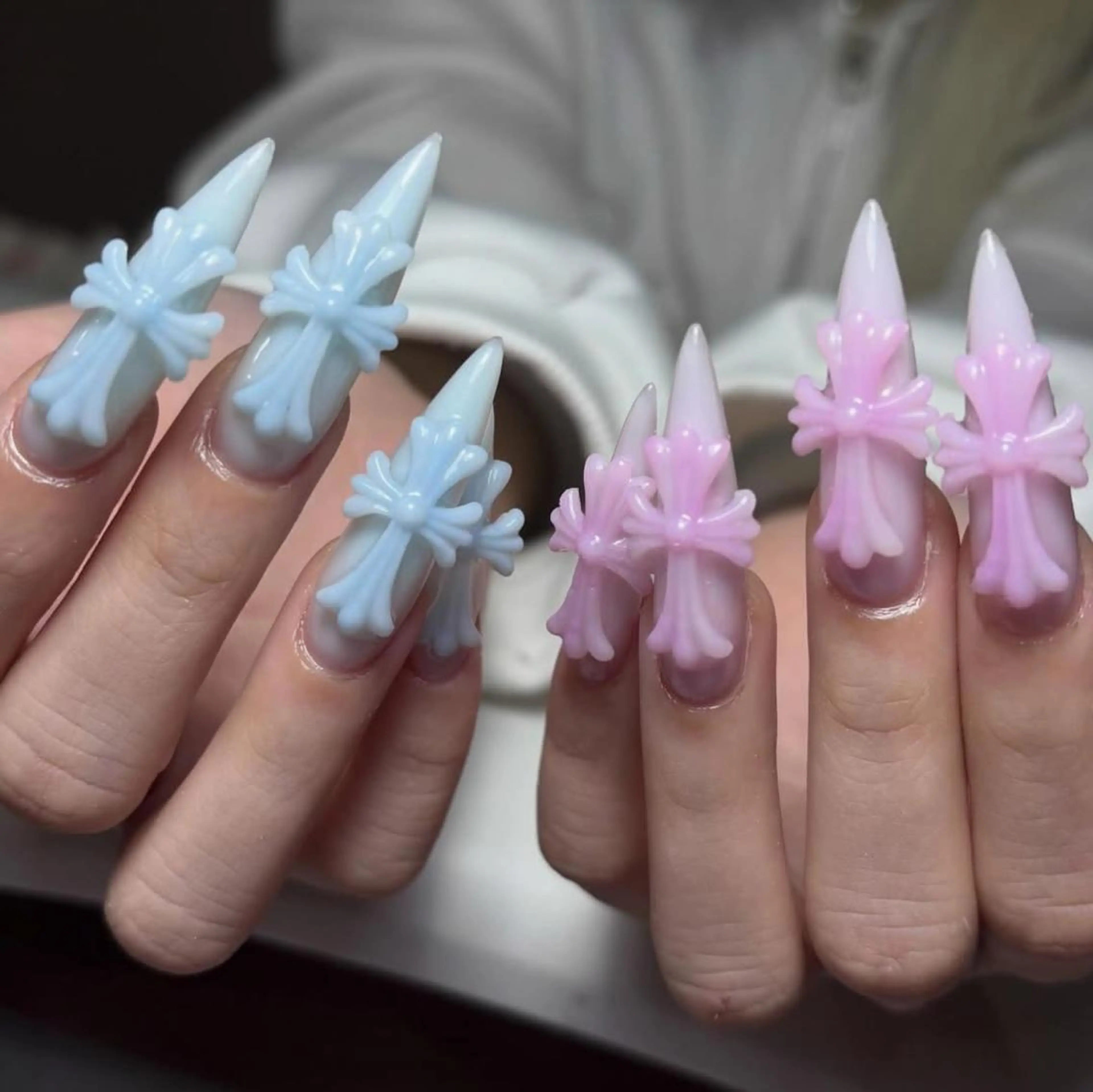 ネイル ボルドー チークネイル 長さ出し フレンチネイル ジェルネイル YUNA Belle Nail 池袋のネイルデザイン