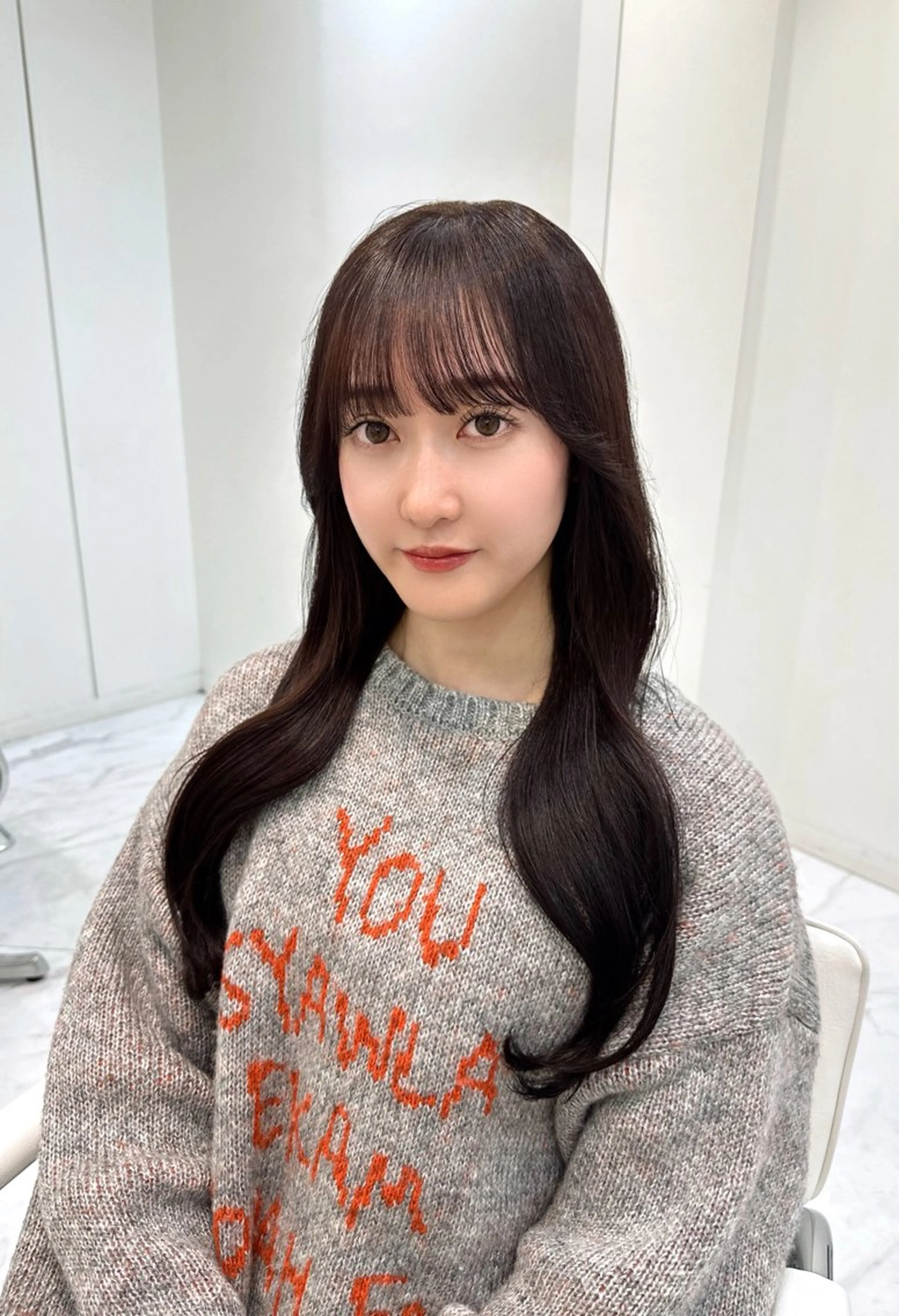 ロング チョコレートブラウン カット ヘアカラー トリートメント 髪質改善×艶カラー / sayaka🤍のヘアスタイル