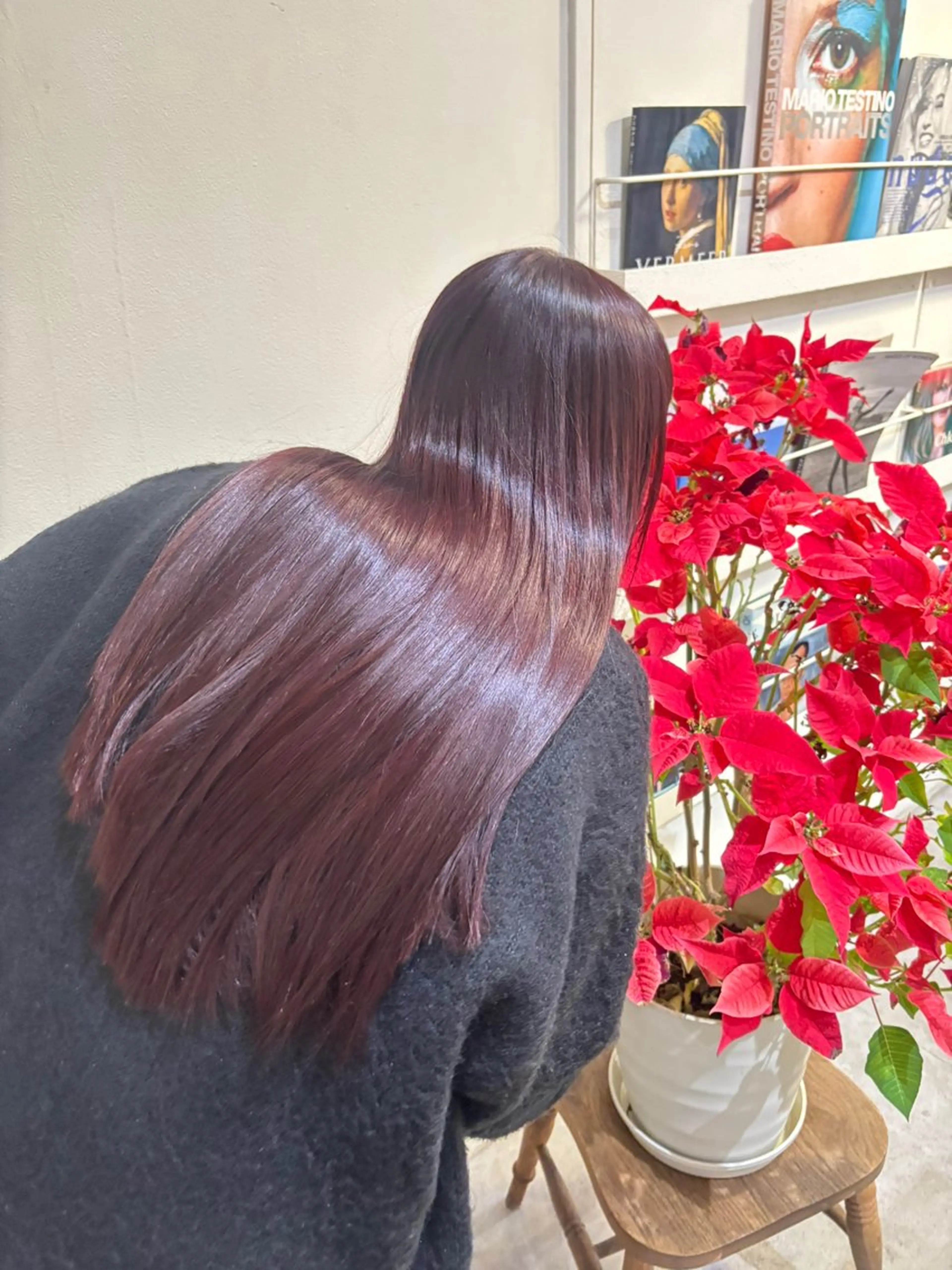 ロング カラー カシス レッドカラー 髪質改善 トリートメント MINX【青山店】所属・asuka/似合わせ /レイヤー/暖色のヘアスタイル