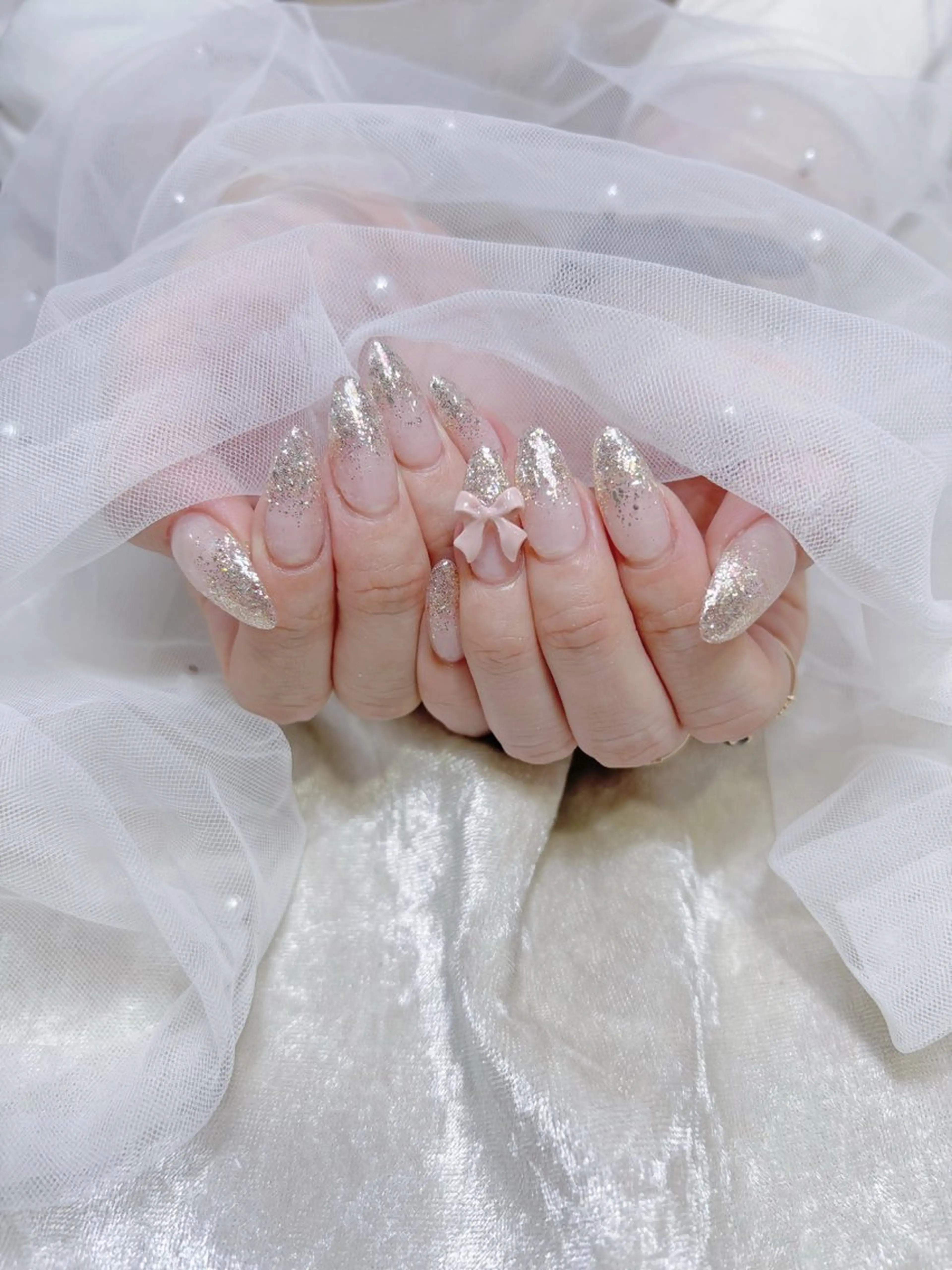 ネイル ゴールド ラメ(グリッター) ラメグラデーション 冬ネイル クリスマス Monart♡ あいりのネイルデザイン