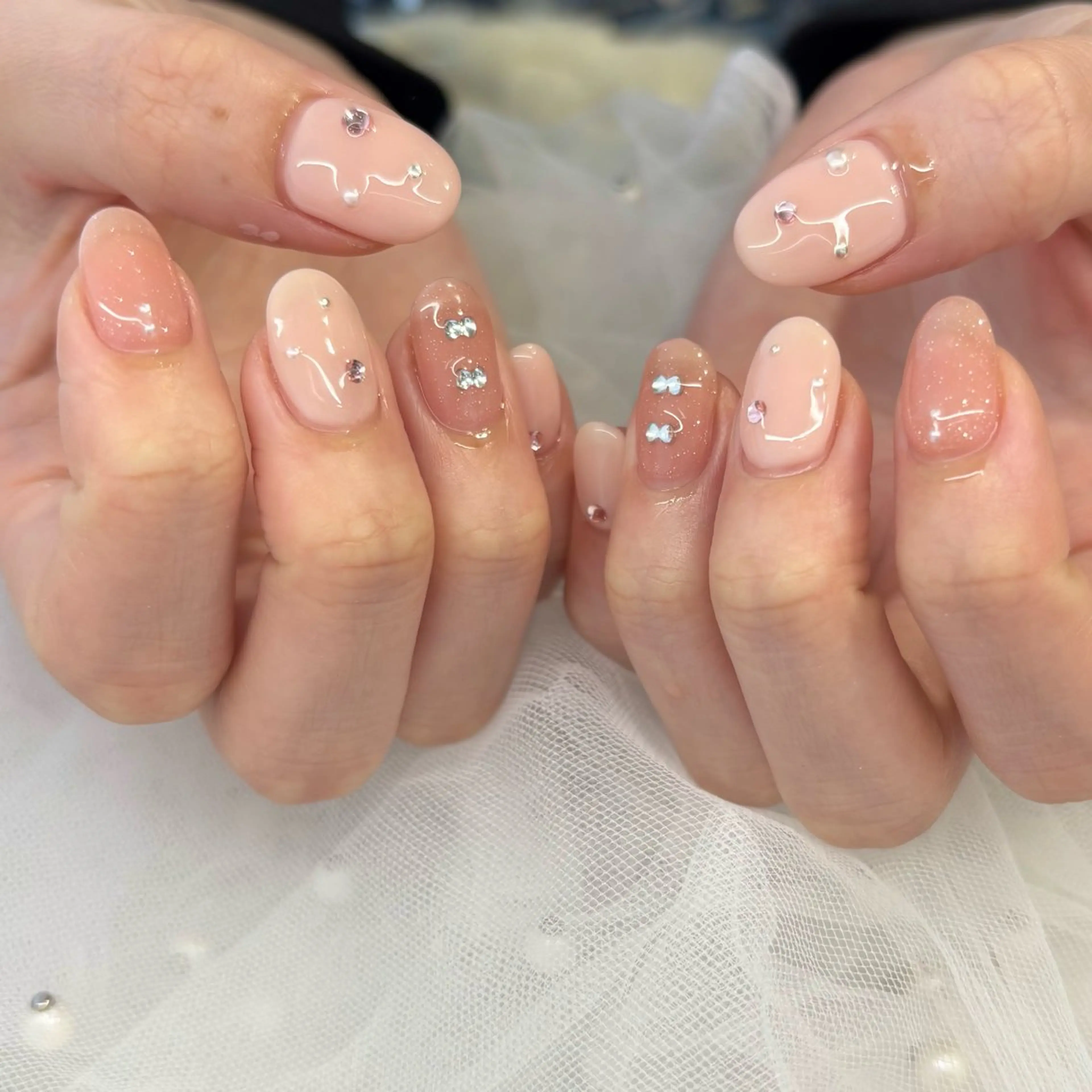 ネイル ピンク シンプルネイル ハンドネイル 荒巻 めいのネイルデザイン