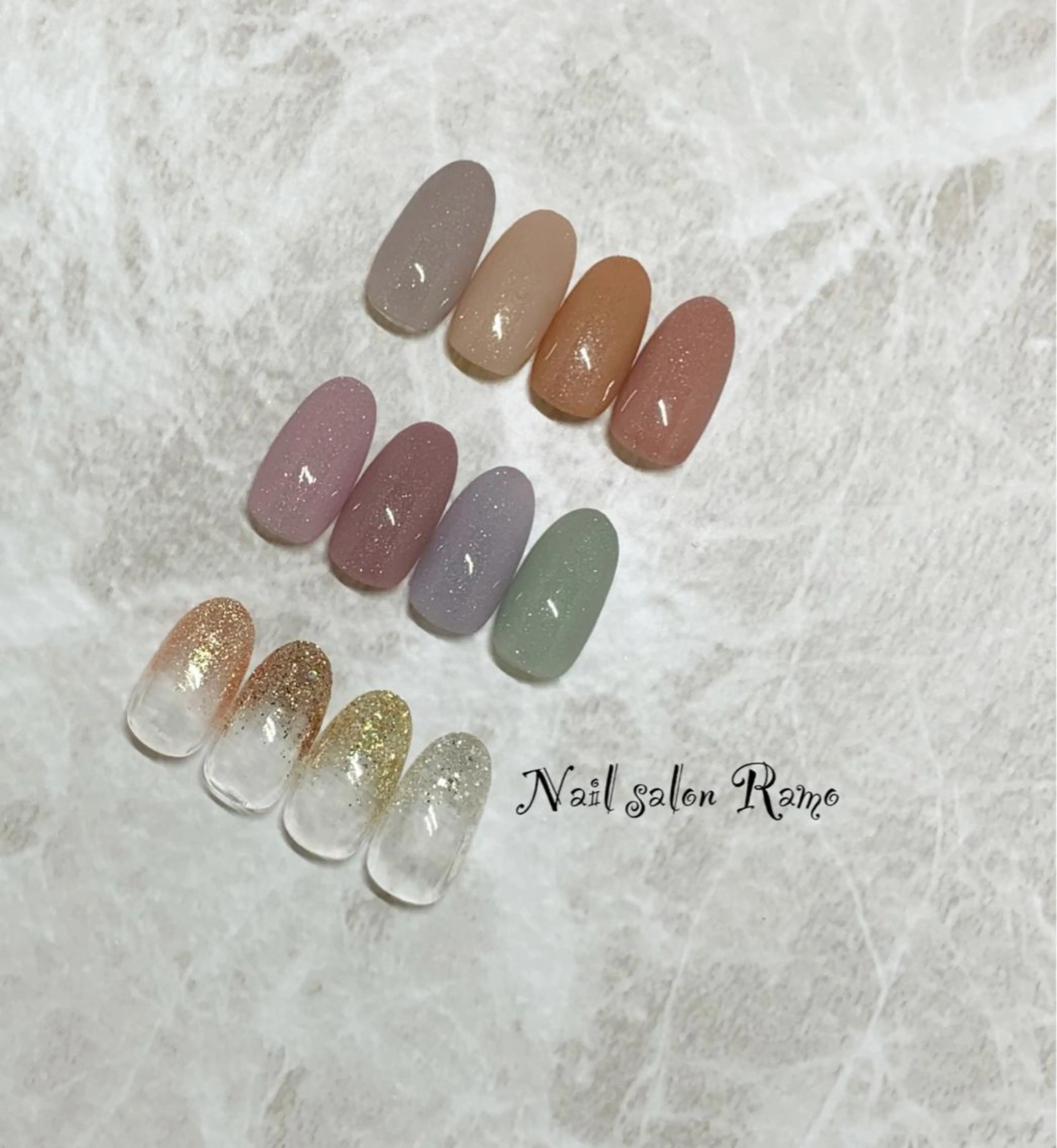 ネイル オーロラネイル ゴールド ラメ(グリッター) ワンカラーネイル ピンク Nail salon Ramo所属・松田 祥子のネイルデザイン