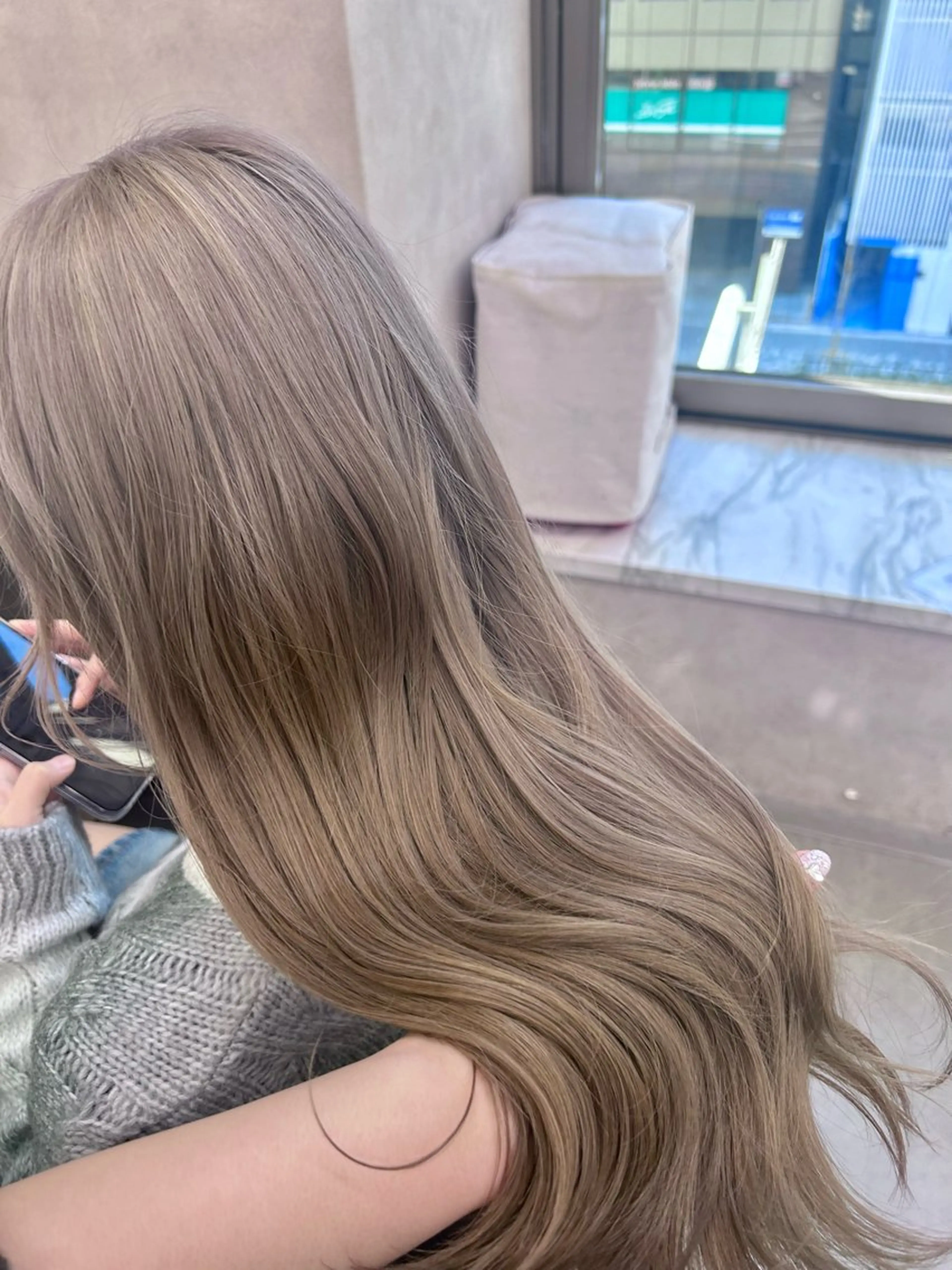 ロング カラー パーマ ヘアアレンジ メンズ キッズ ブリーチなしカラー/ ブラウン/レイヤーのヘアスタイル