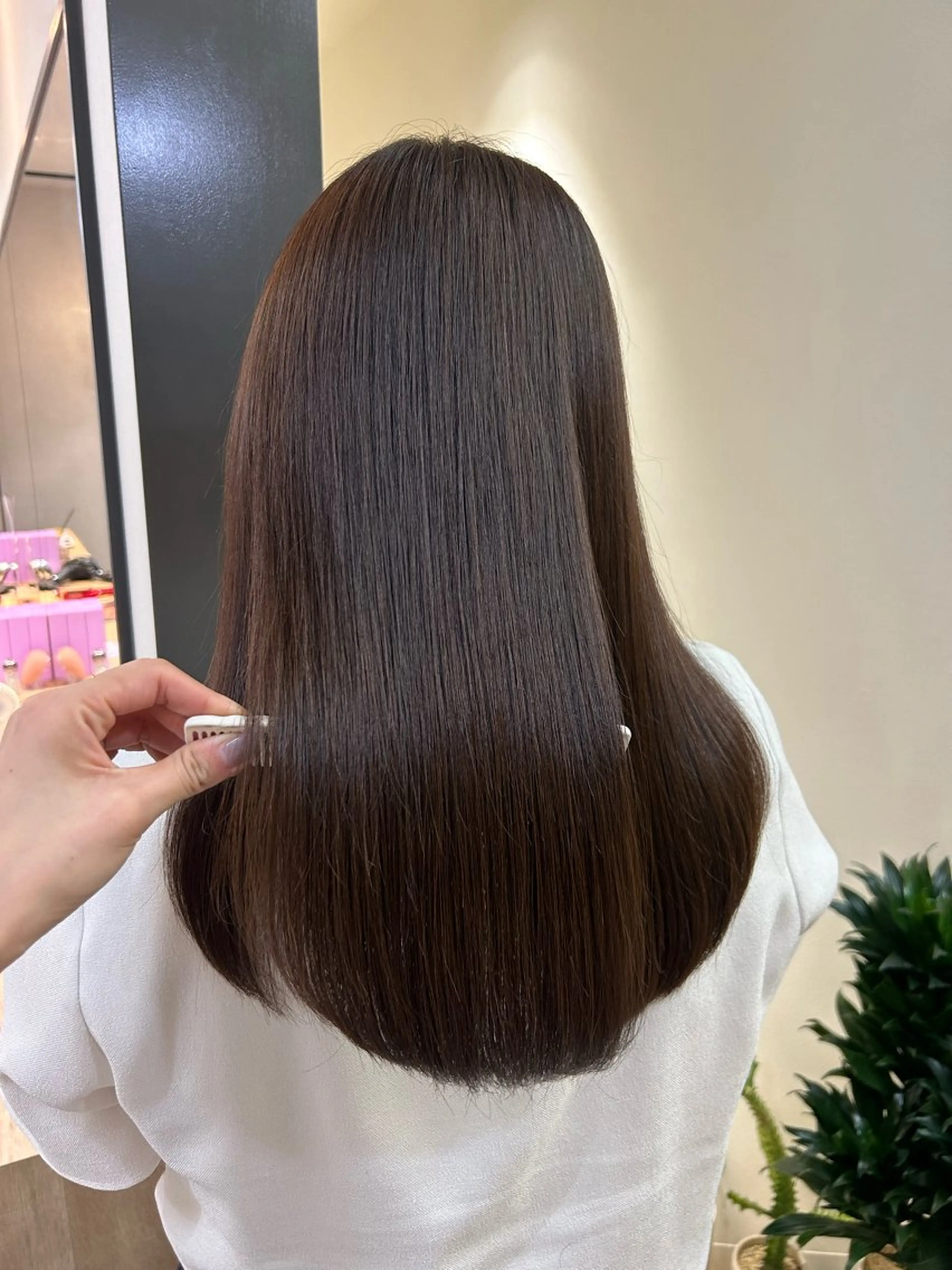 ロング カラー グレージュ カット ヘアカラー トリートメント hub hair レイヤー/透明感のヘアスタイル