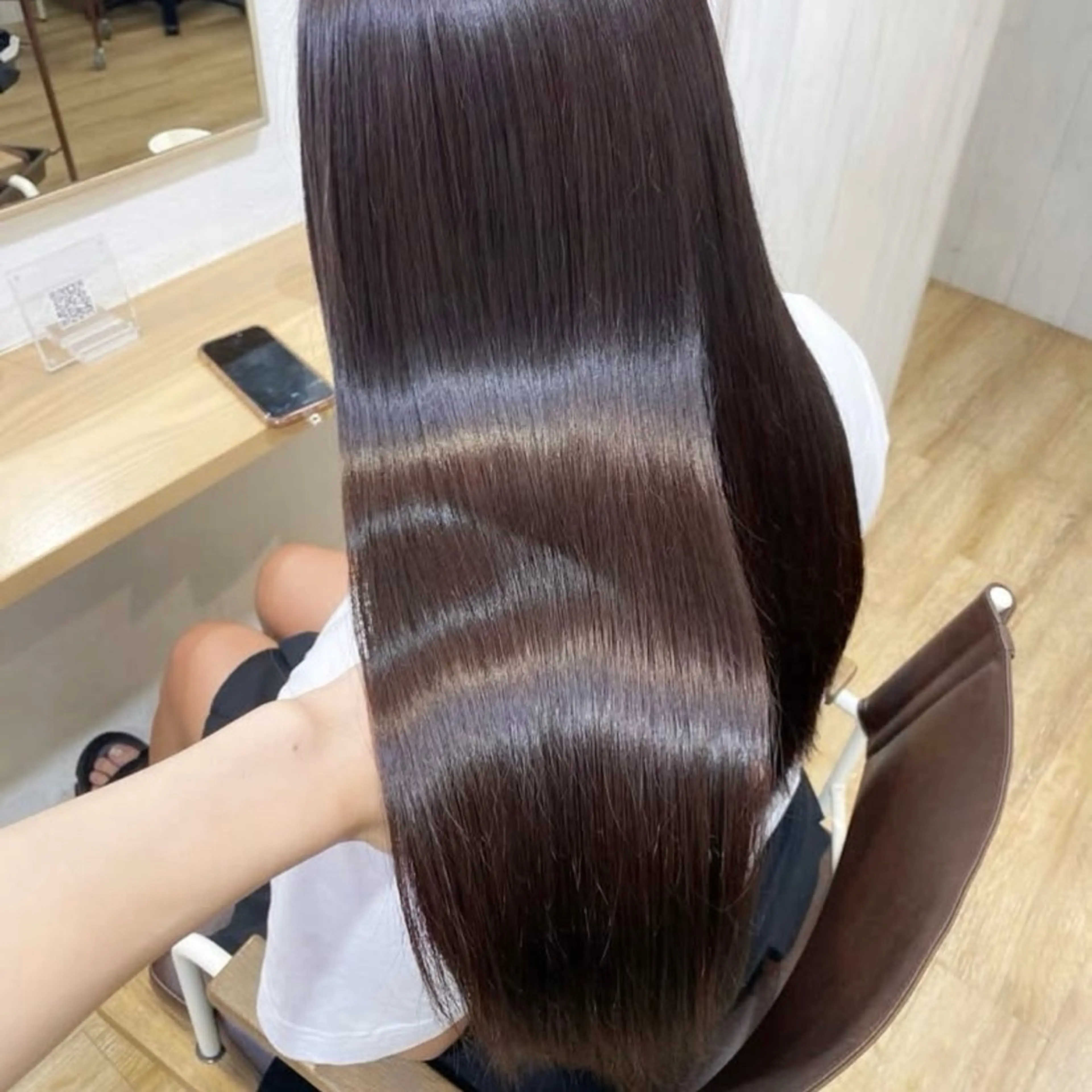 セミロング カラー アッシュ ベージュカラー 黒髪 ブルーカラー ブルーブラック カット ヘアカラー トリートメント ヘアセット 透明感/韓国風 🤍moeka🤍のヘアスタイル